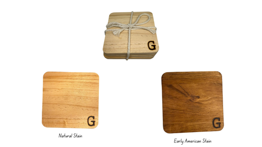Wooden Coasters - (4 pack)