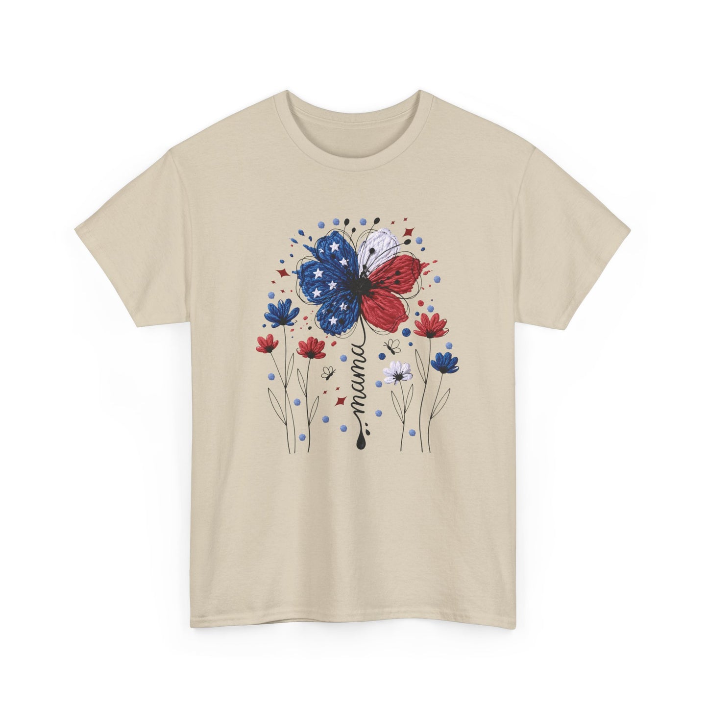 Patriotic Butterfly Floral Tee — Red, White & Blue Memorial Day / 4th of July T-Shirt