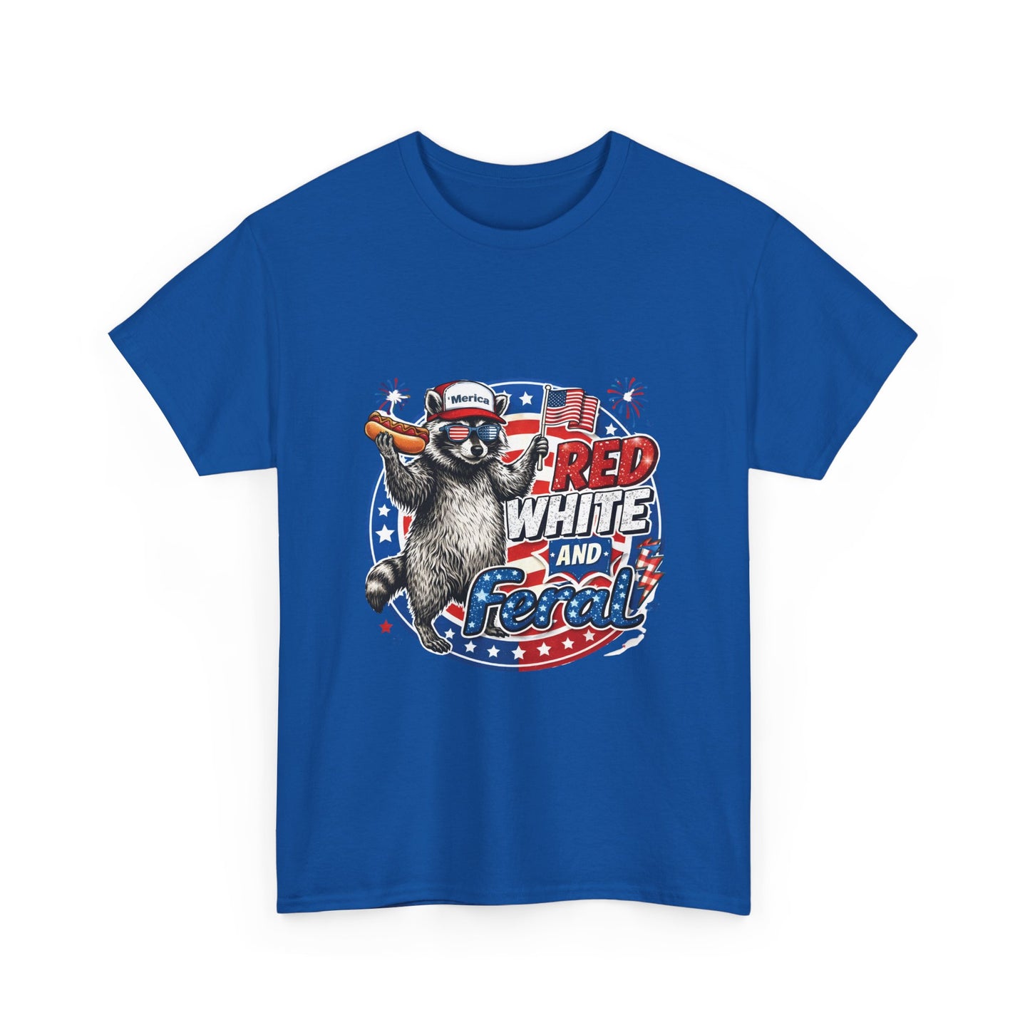 "Red White and Feral" Patriotic Raccoon Tee