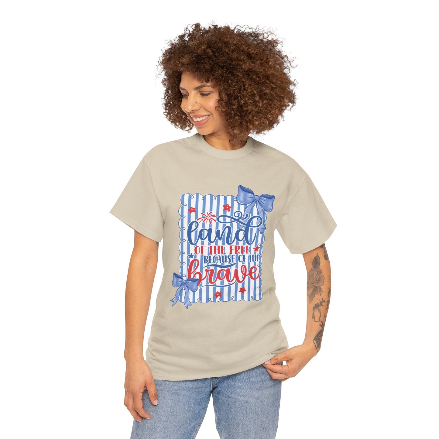 Land of the Free Tee — Patriotic Blue Ribbon Family Shirt