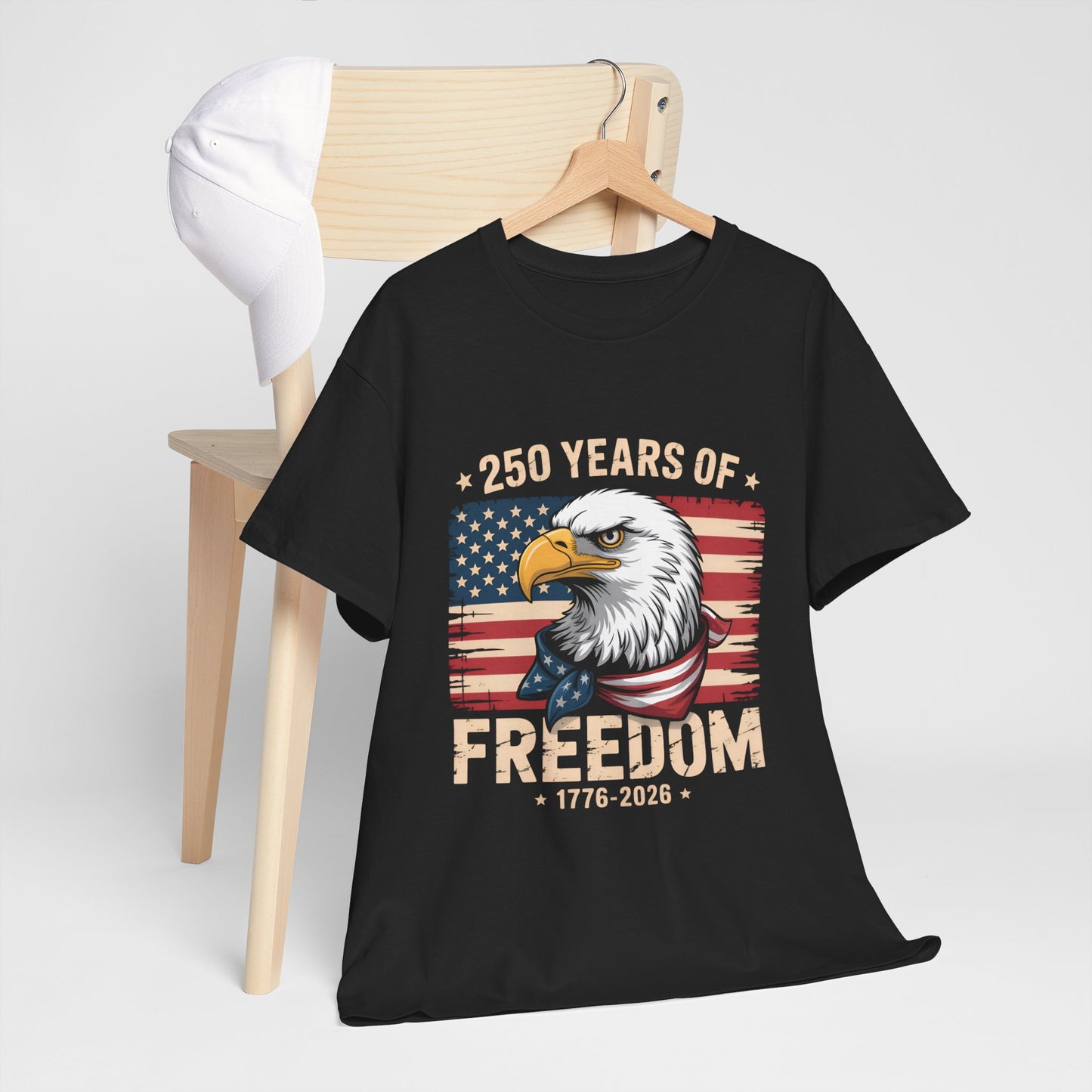 250 Years of Freedom Eagle T-Shirt — 1776–2026 American Flag Patriotic Tee