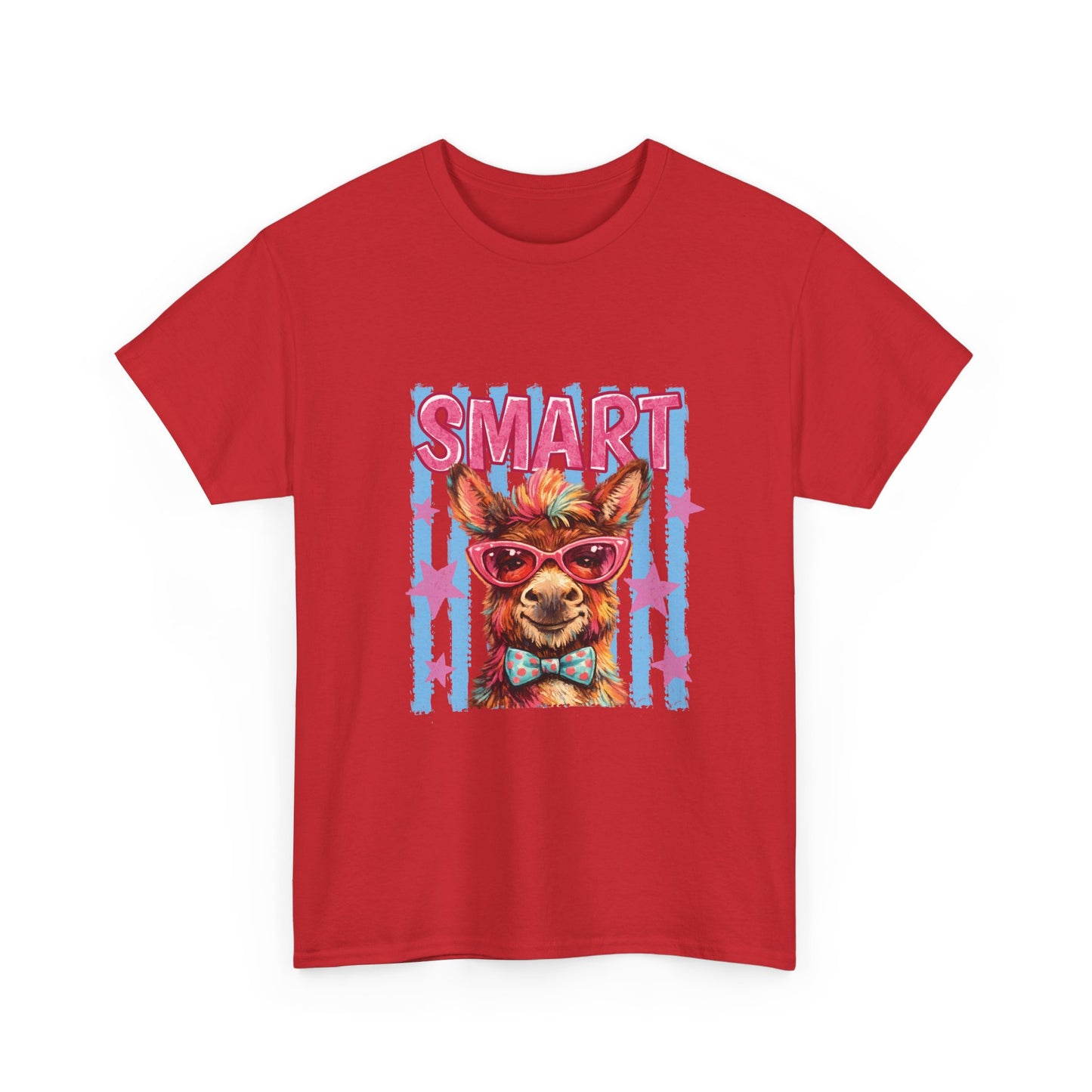Smart Donkey Graphic Tee - Funny Nerdy Animal T-Shirt with 'SMART' Design