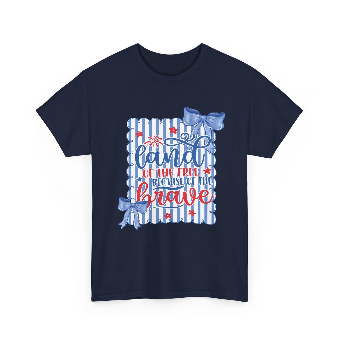 Land of the Free Tee — Patriotic Blue Ribbon Family Shirt