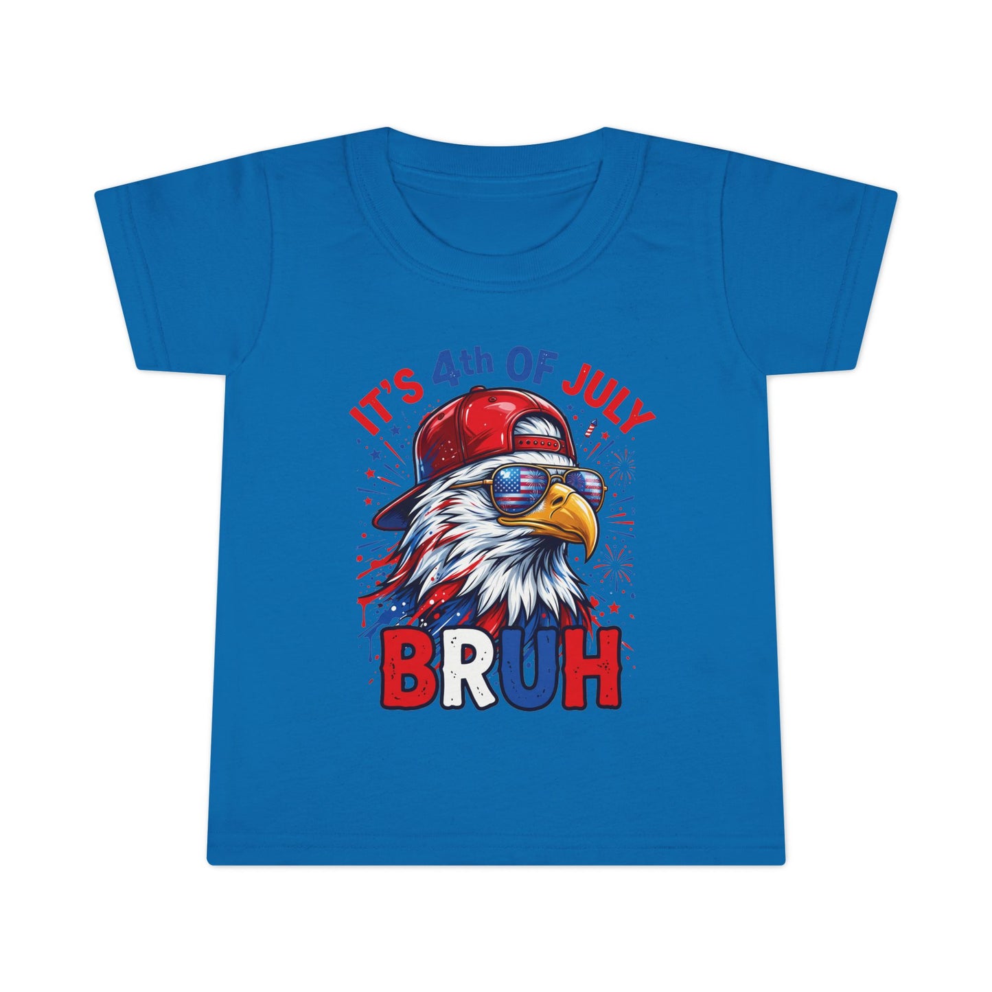 Toddler T-Shirt — "It's 4th of July BRUH" Patriotic Bald Eagle Tee