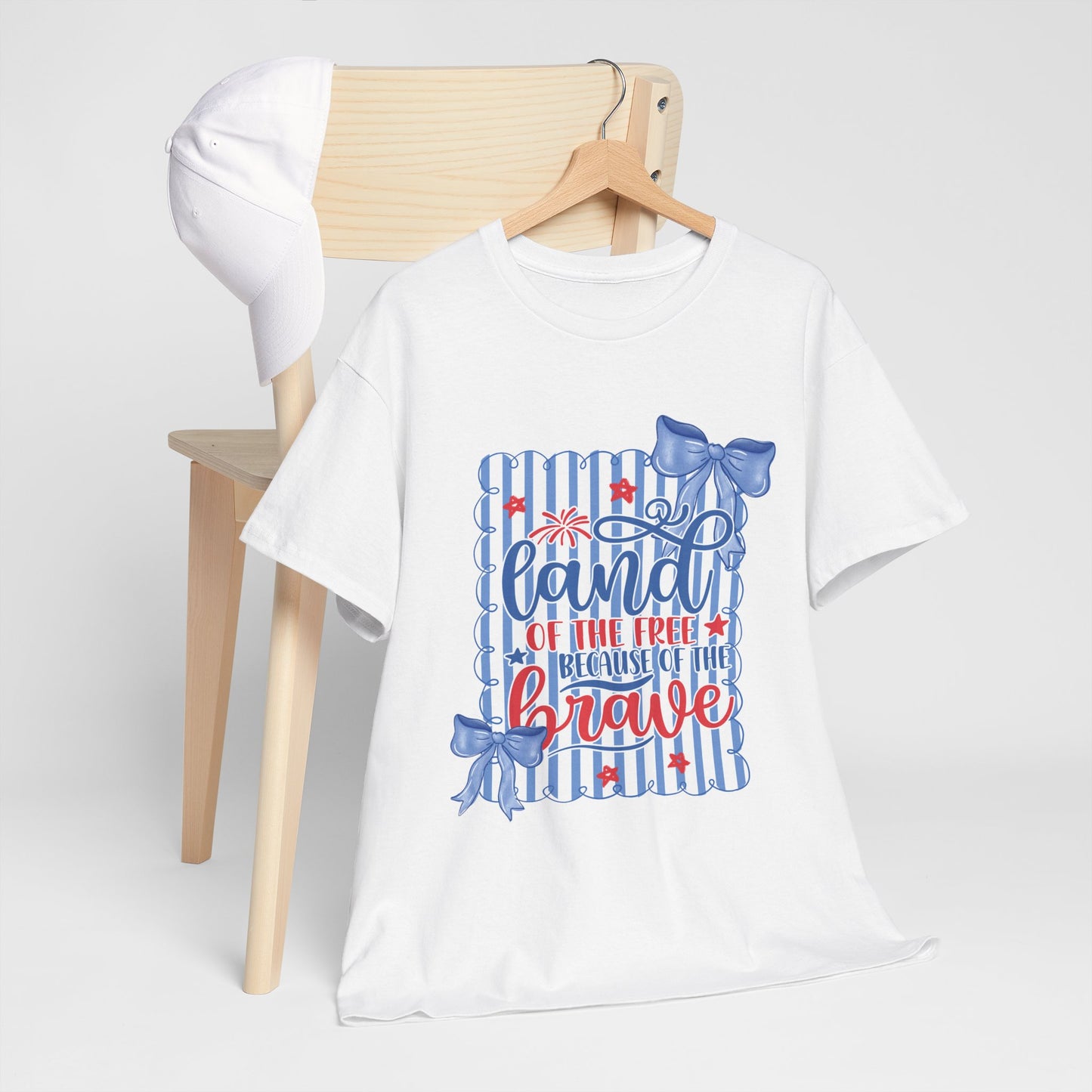 Land of the Free Tee — Patriotic Blue Ribbon Family Shirt
