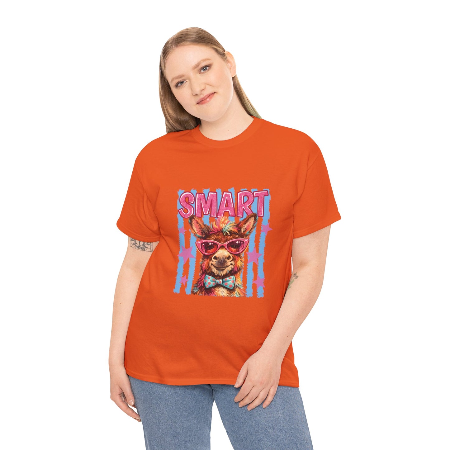 Smart Donkey Graphic Tee - Funny Nerdy Animal T-Shirt with 'SMART' Design
