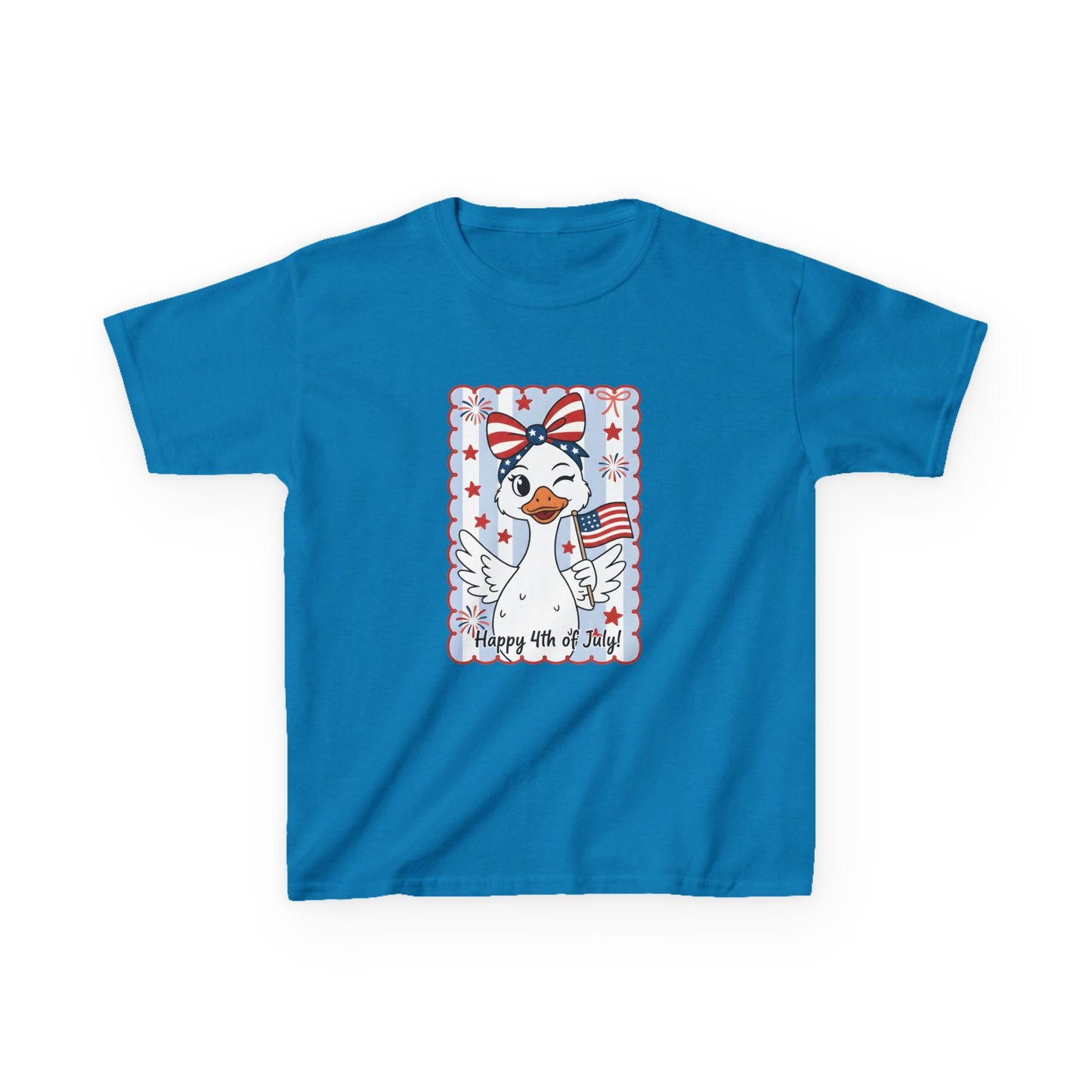 Kids Tee — Patriotic Duck Fourth of July Shirt (Happy 4th of July)