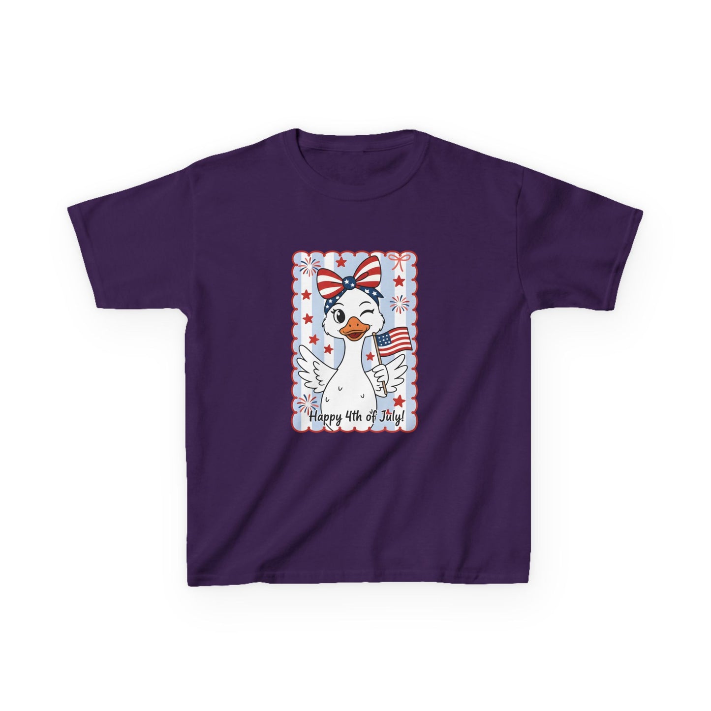Kids Tee — Patriotic Duck Fourth of July Shirt (Happy 4th of July)