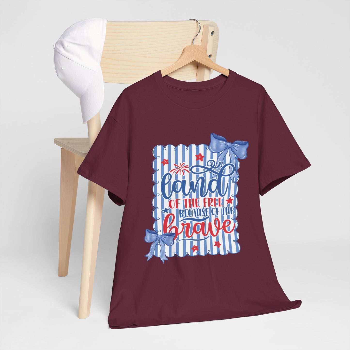 Land of the Free Tee — Patriotic Blue Ribbon Family Shirt