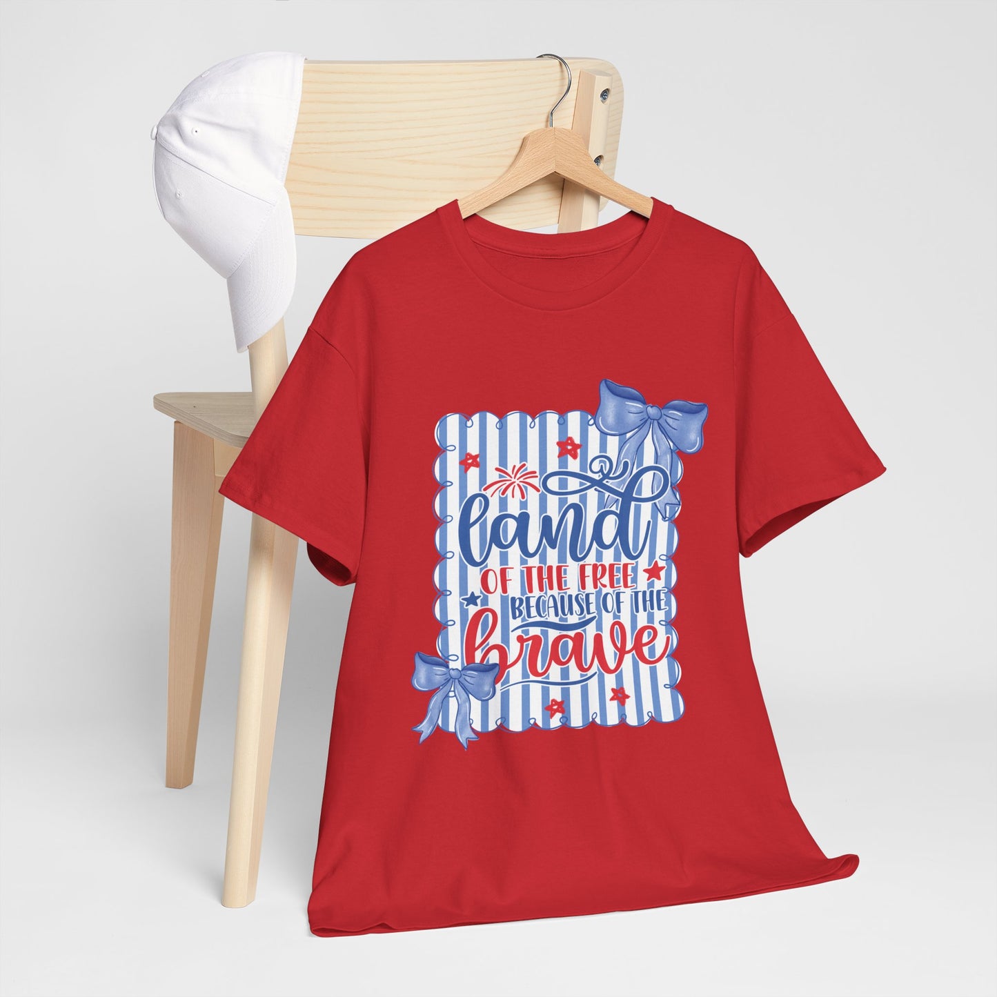 Land of the Free Tee — Patriotic Blue Ribbon Family Shirt