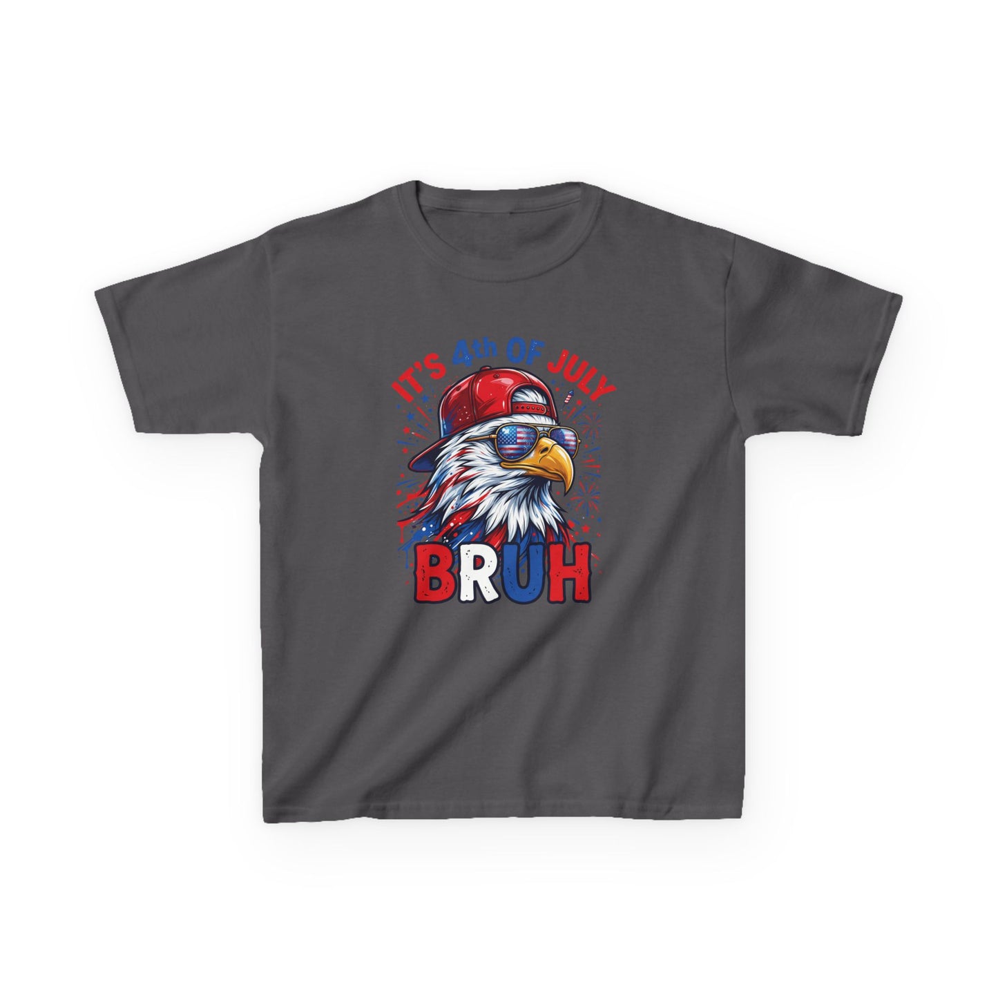 Kids 4th of July T-Shirt – 'It's 4th of July BRUH' Patriotic Eagle Tee