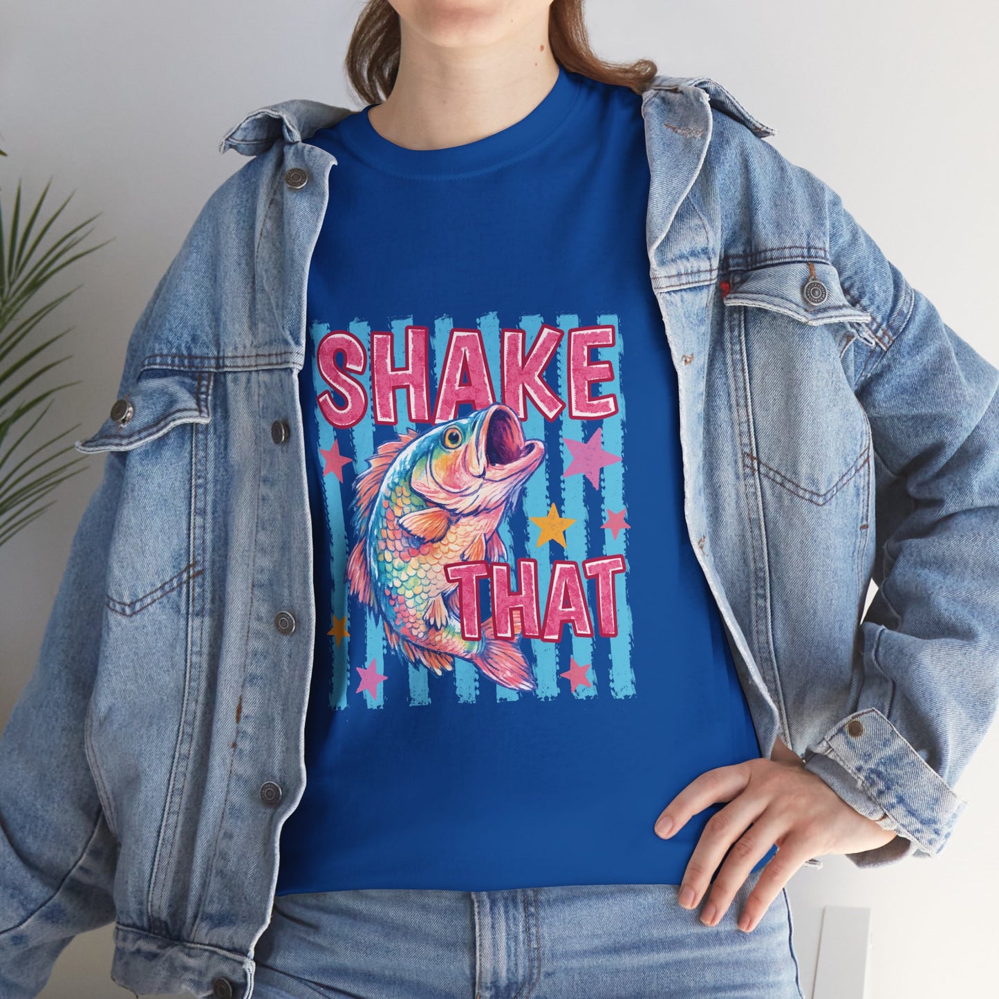 Shake That Trout T-Shirt — Retro Neon Fishing Tee