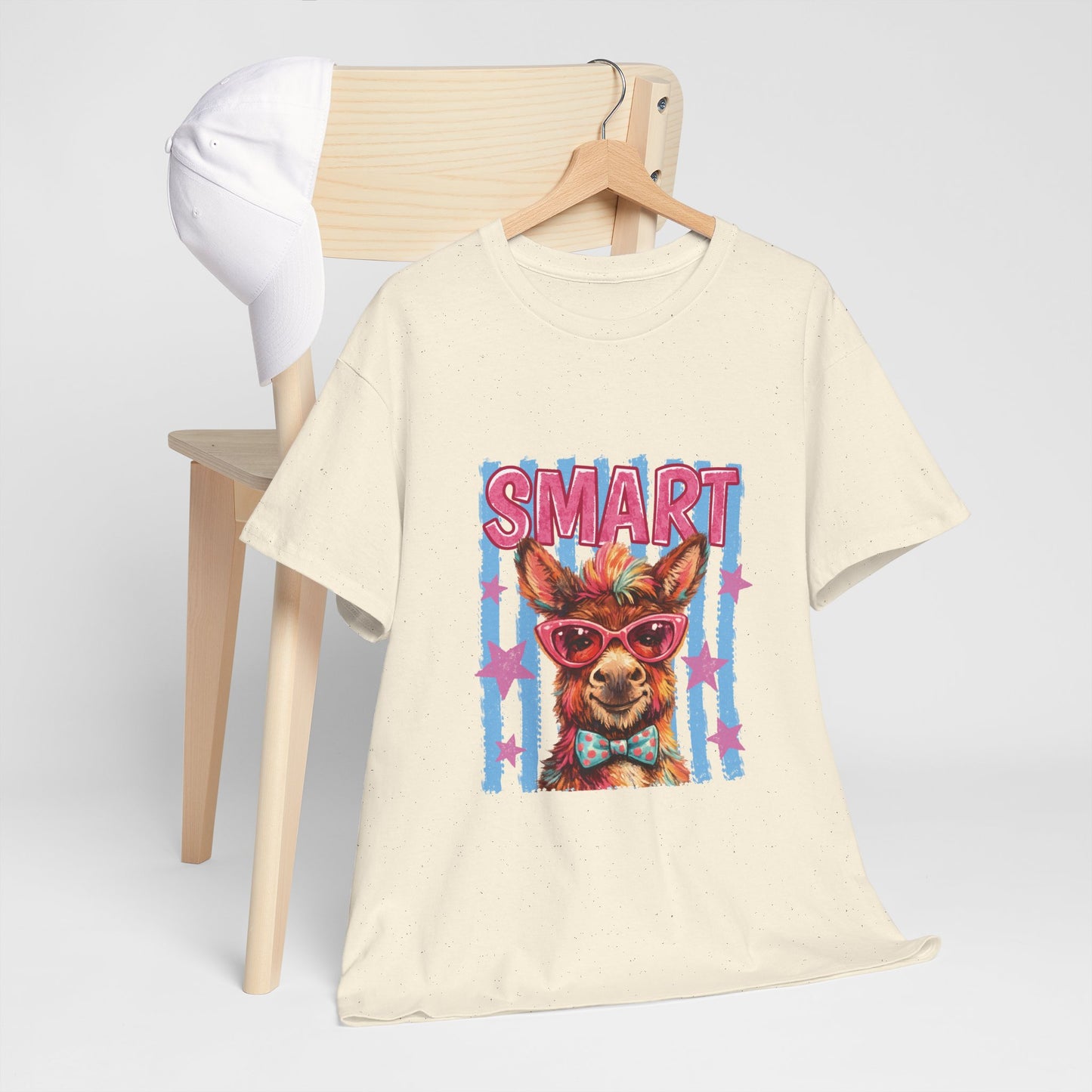Smart Donkey Graphic Tee - Funny Nerdy Animal T-Shirt with 'SMART' Design