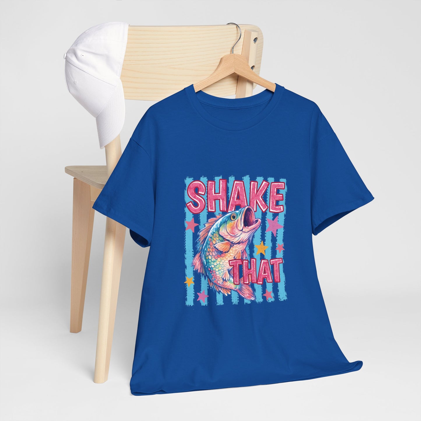 Shake That Trout T-Shirt — Retro Neon Fishing Tee
