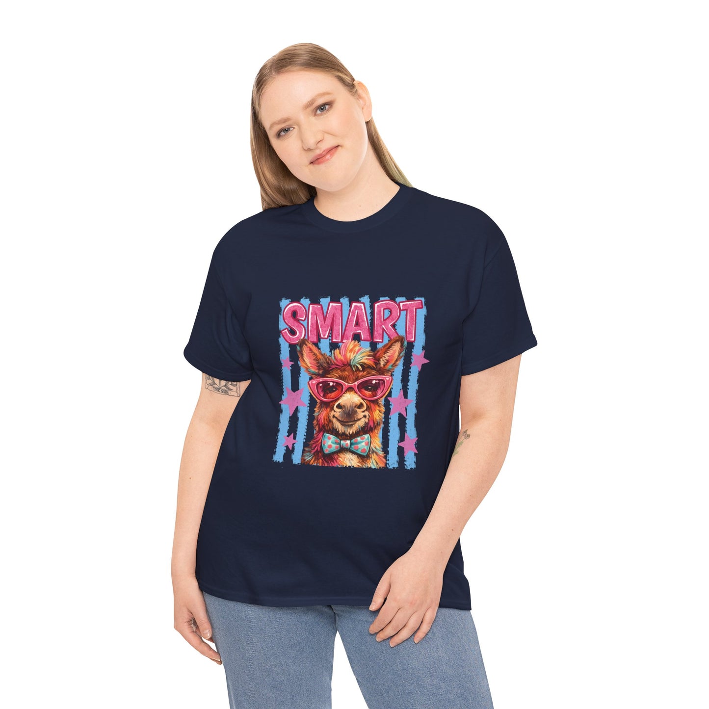 Smart Donkey Graphic Tee - Funny Nerdy Animal T-Shirt with 'SMART' Design