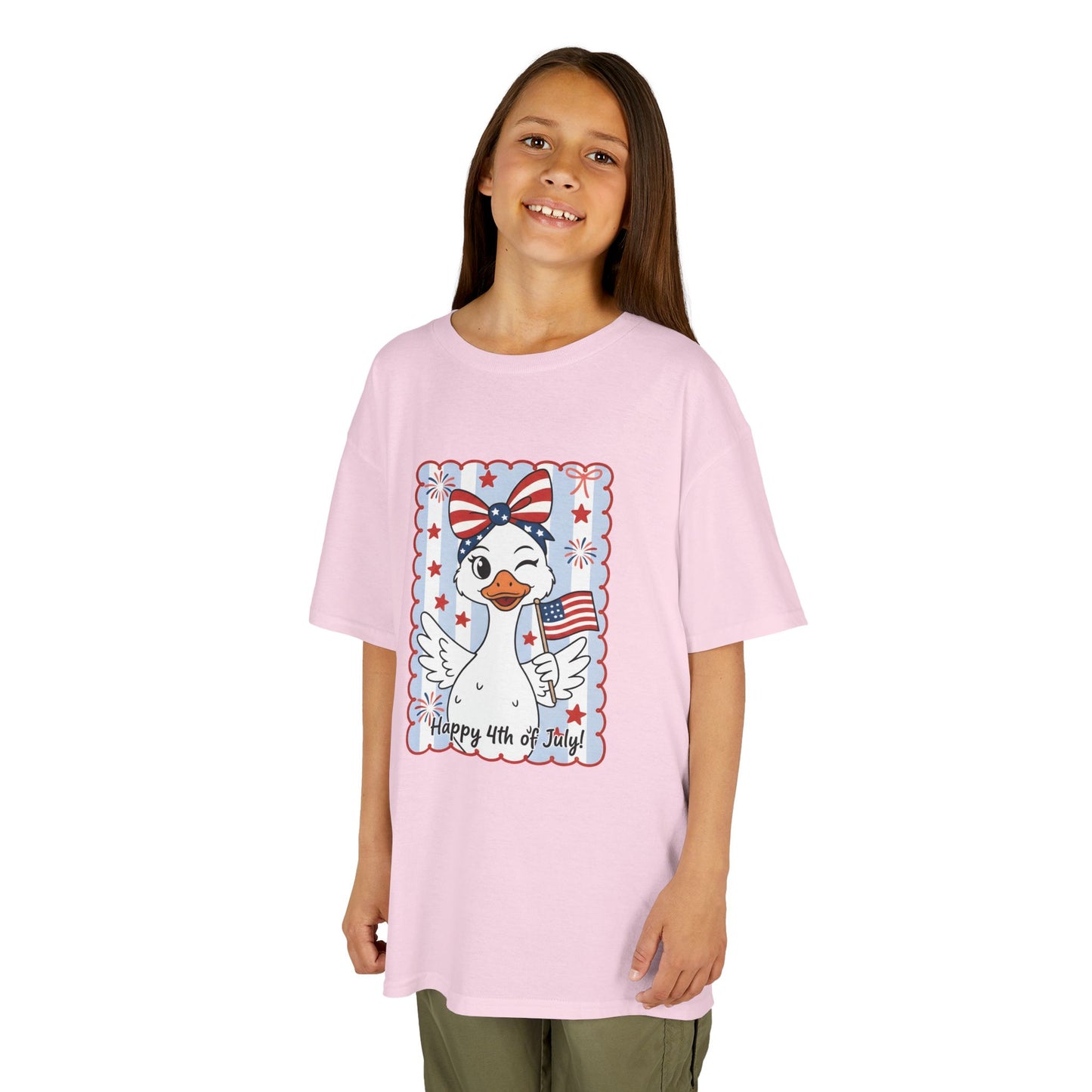 Kids Tee — Patriotic Duck Fourth of July Shirt (Happy 4th of July)