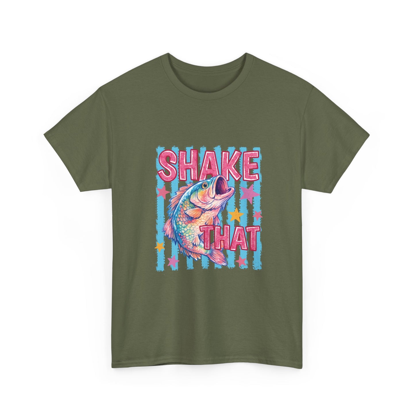 Shake That Trout T-Shirt — Retro Neon Fishing Tee