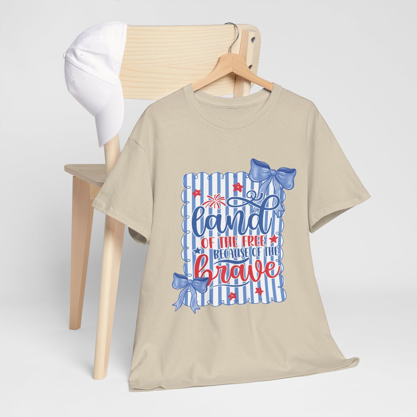 Land of the Free Tee — Patriotic Blue Ribbon Family Shirt