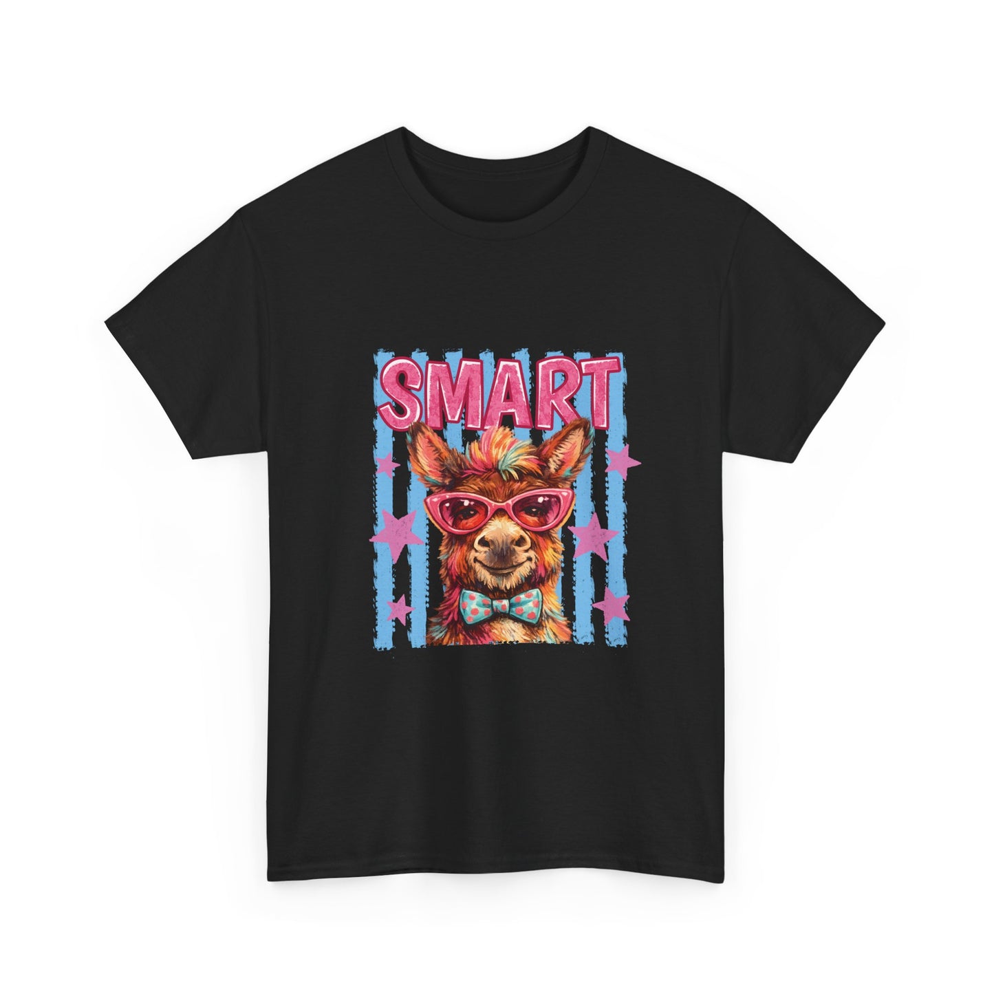 Smart Donkey Graphic Tee - Funny Nerdy Animal T-Shirt with 'SMART' Design