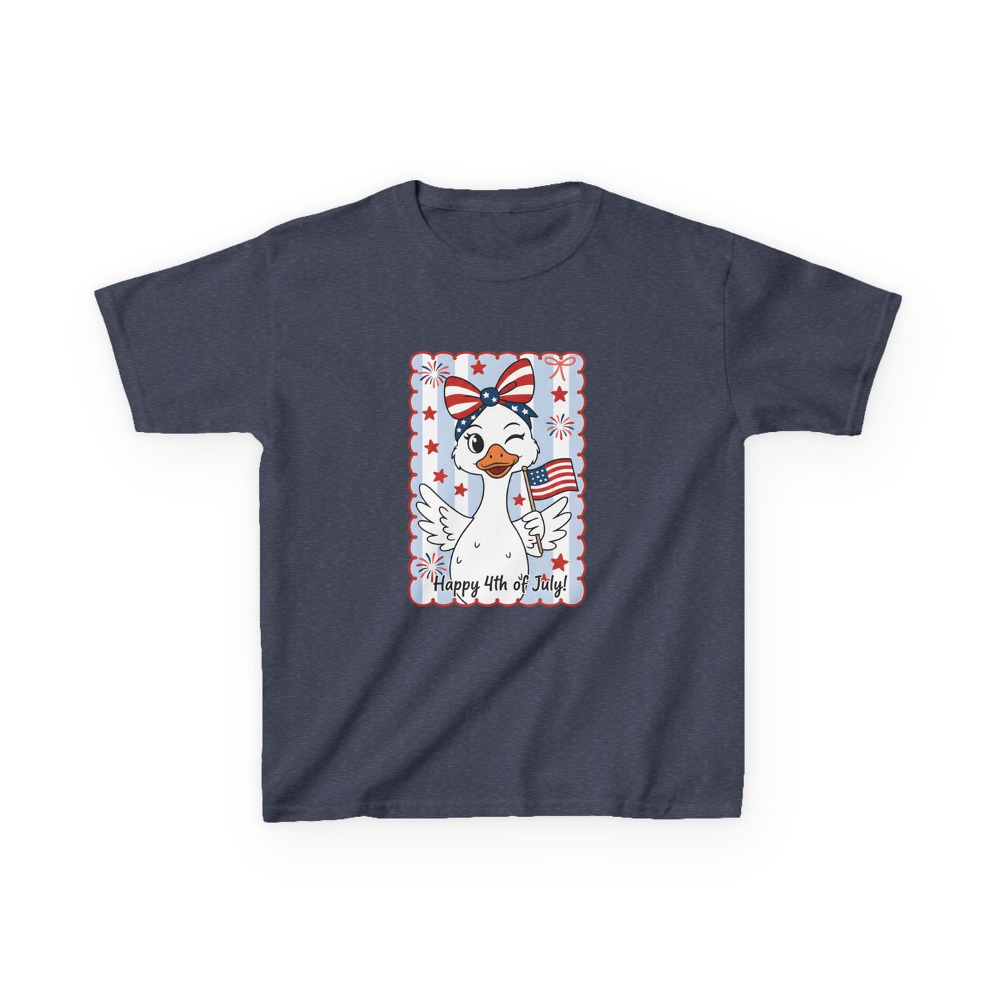 Kids Tee — Patriotic Duck Fourth of July Shirt (Happy 4th of July)