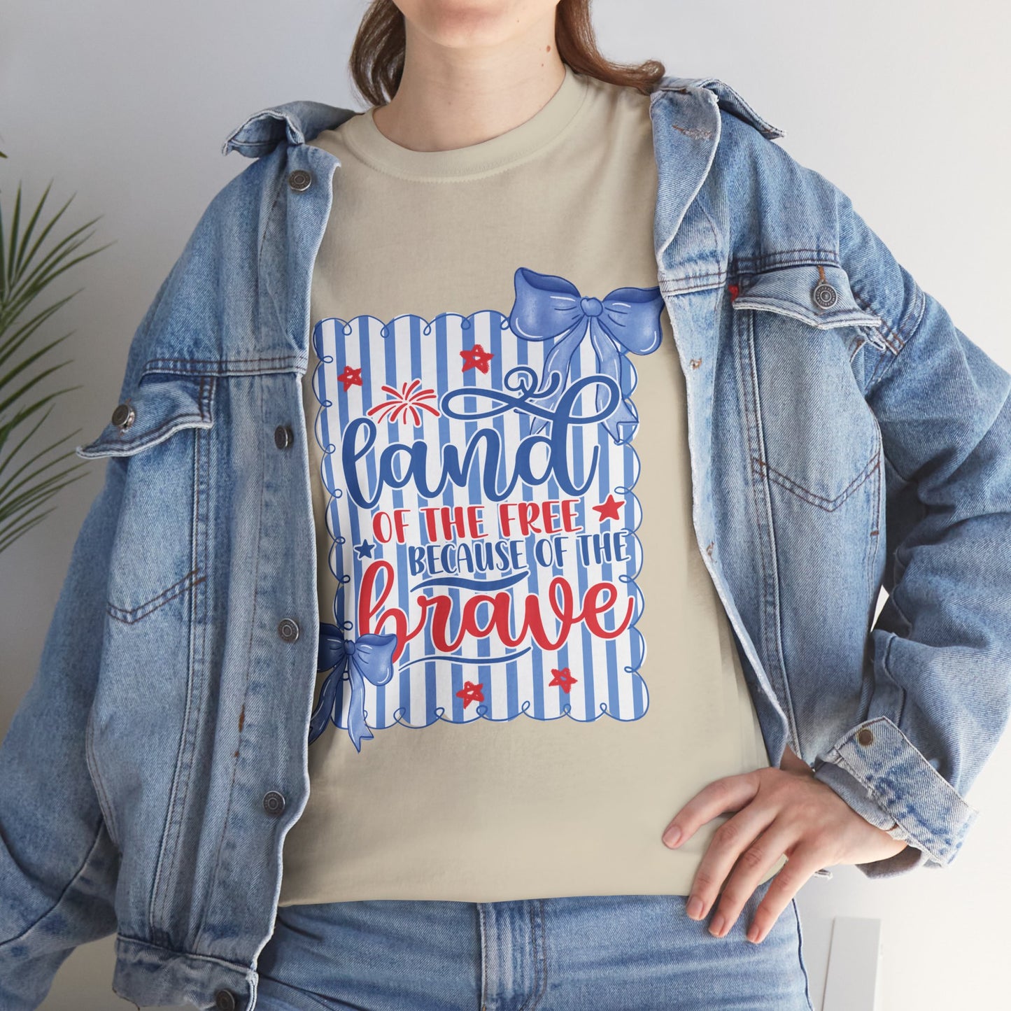 Land of the Free Tee — Patriotic Blue Ribbon Family Shirt