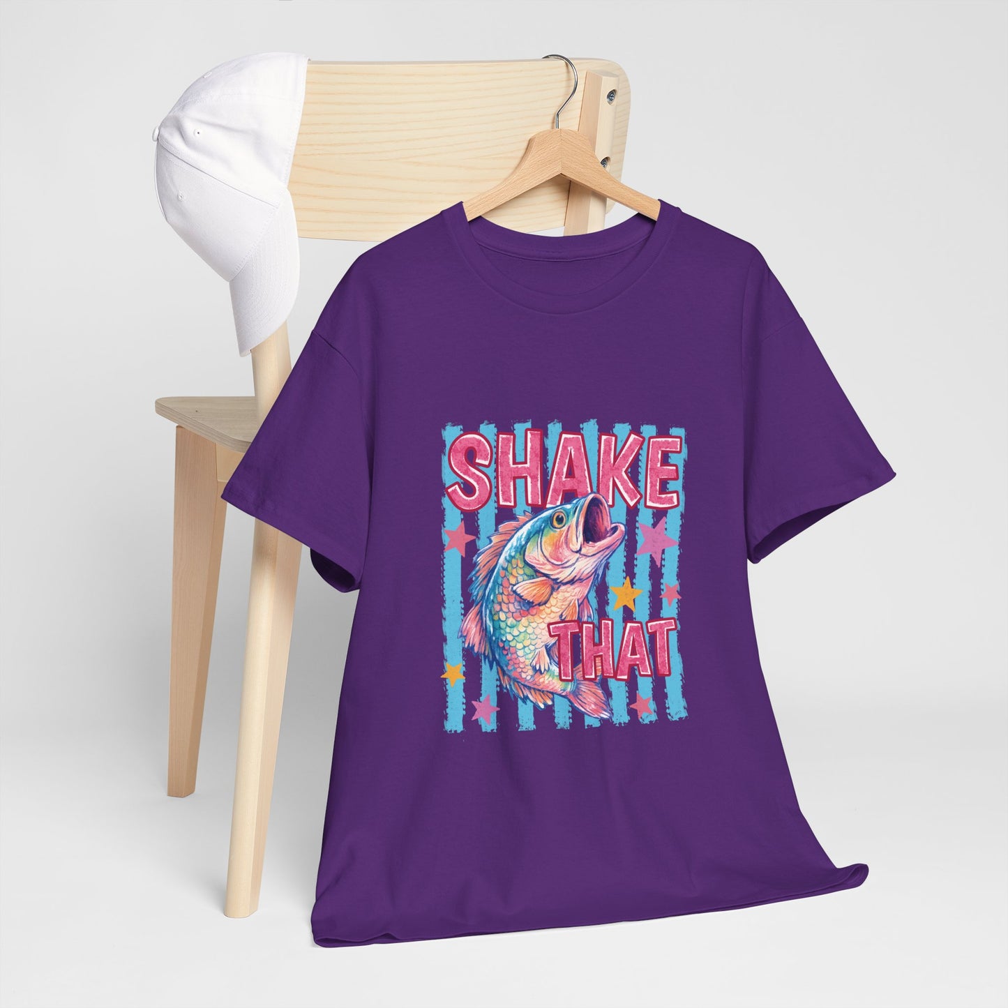 Shake That Trout T-Shirt — Retro Neon Fishing Tee