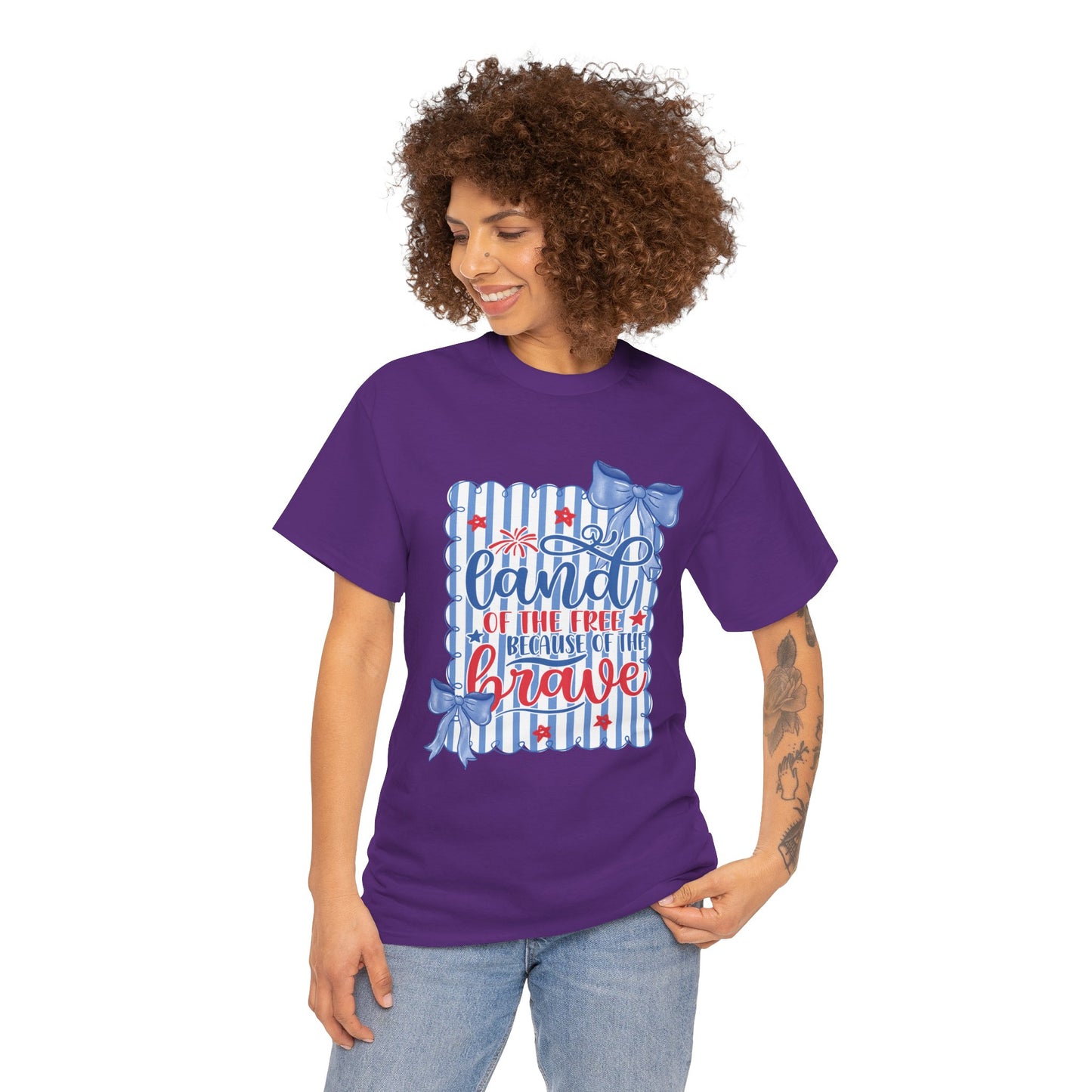 Land of the Free Tee — Patriotic Blue Ribbon Family Shirt