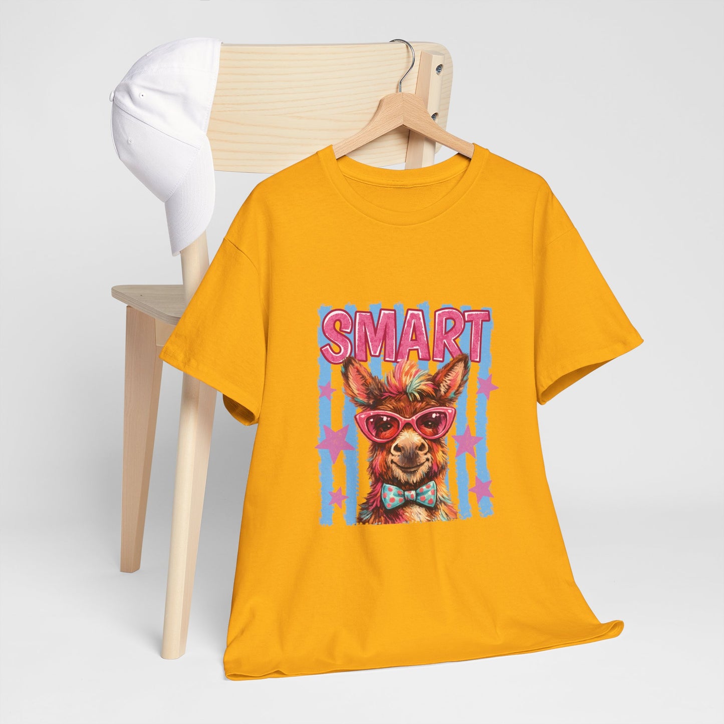 Smart Donkey Graphic Tee - Funny Nerdy Animal T-Shirt with 'SMART' Design