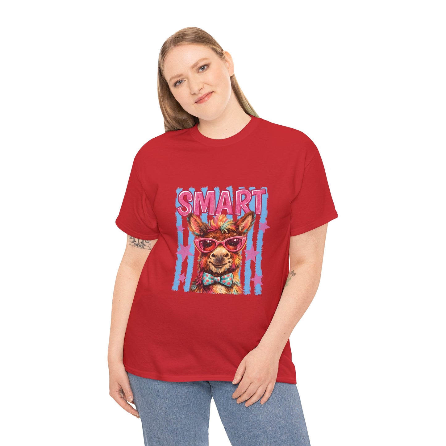 Smart Donkey Graphic Tee - Funny Nerdy Animal T-Shirt with 'SMART' Design