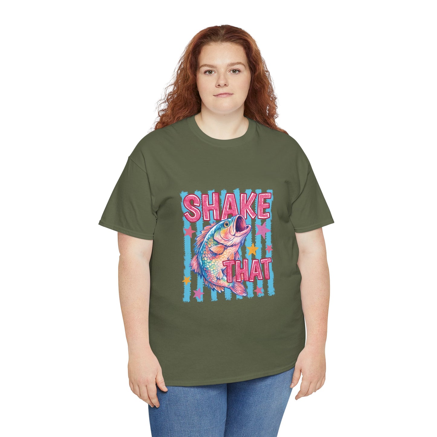 Shake That Trout T-Shirt — Retro Neon Fishing Tee