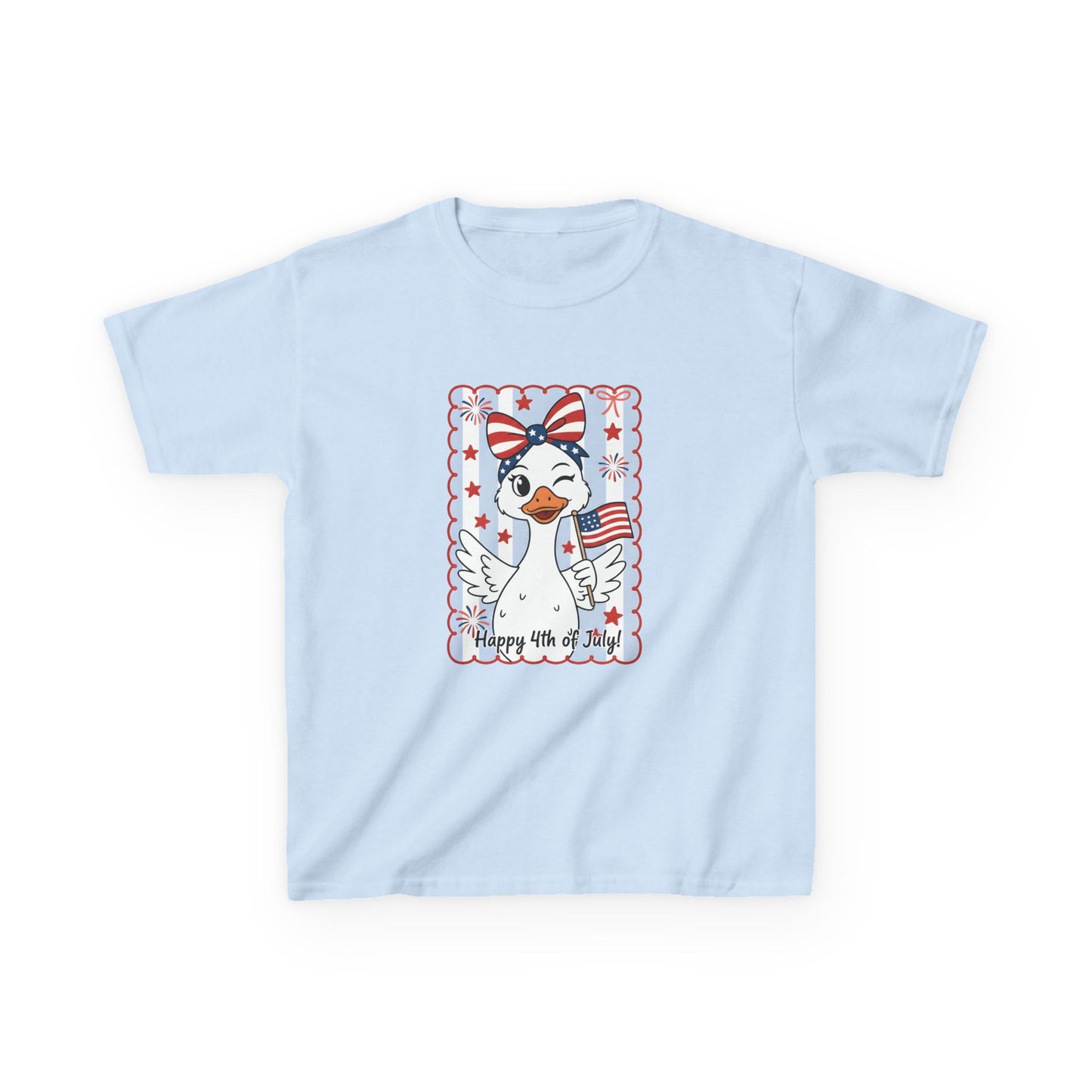 Kids Tee — Patriotic Duck Fourth of July Shirt (Happy 4th of July)