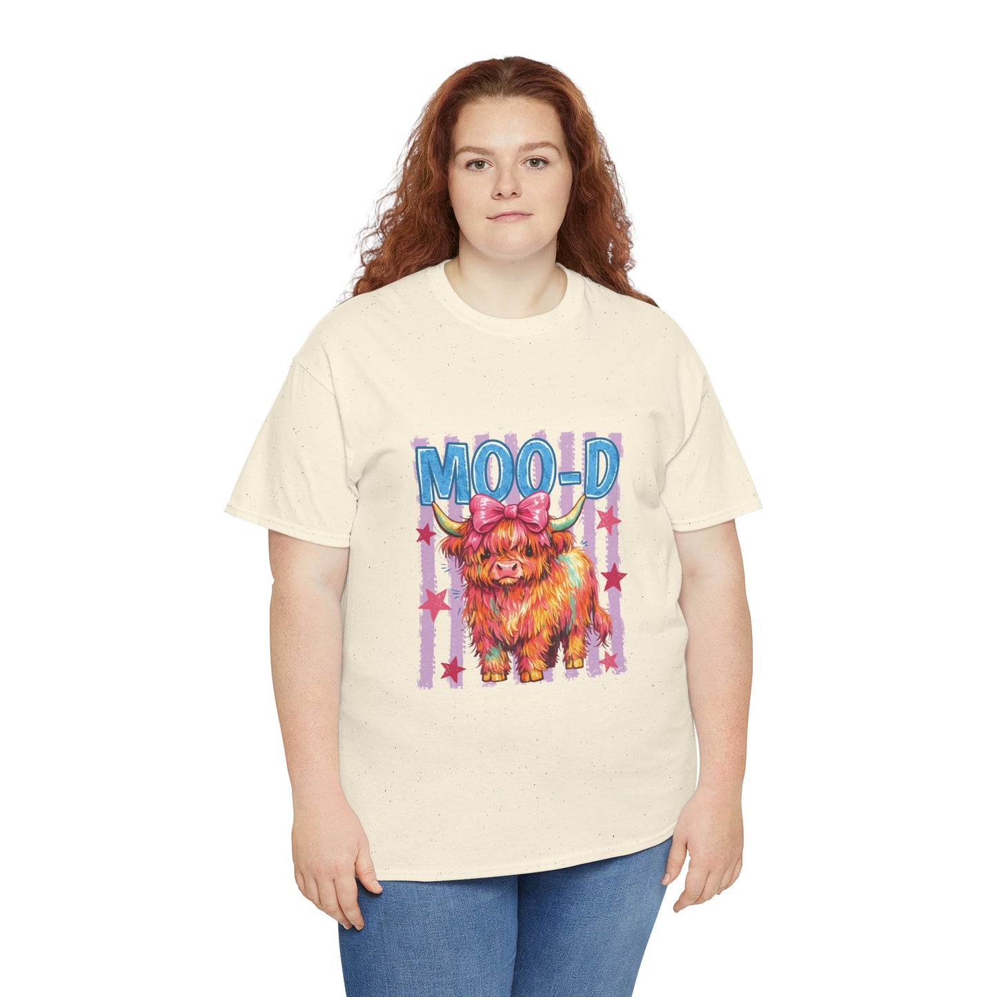 Graphic Tee — Colorful Highland Cow “Moo’d” Cute Farm Animal Shirt