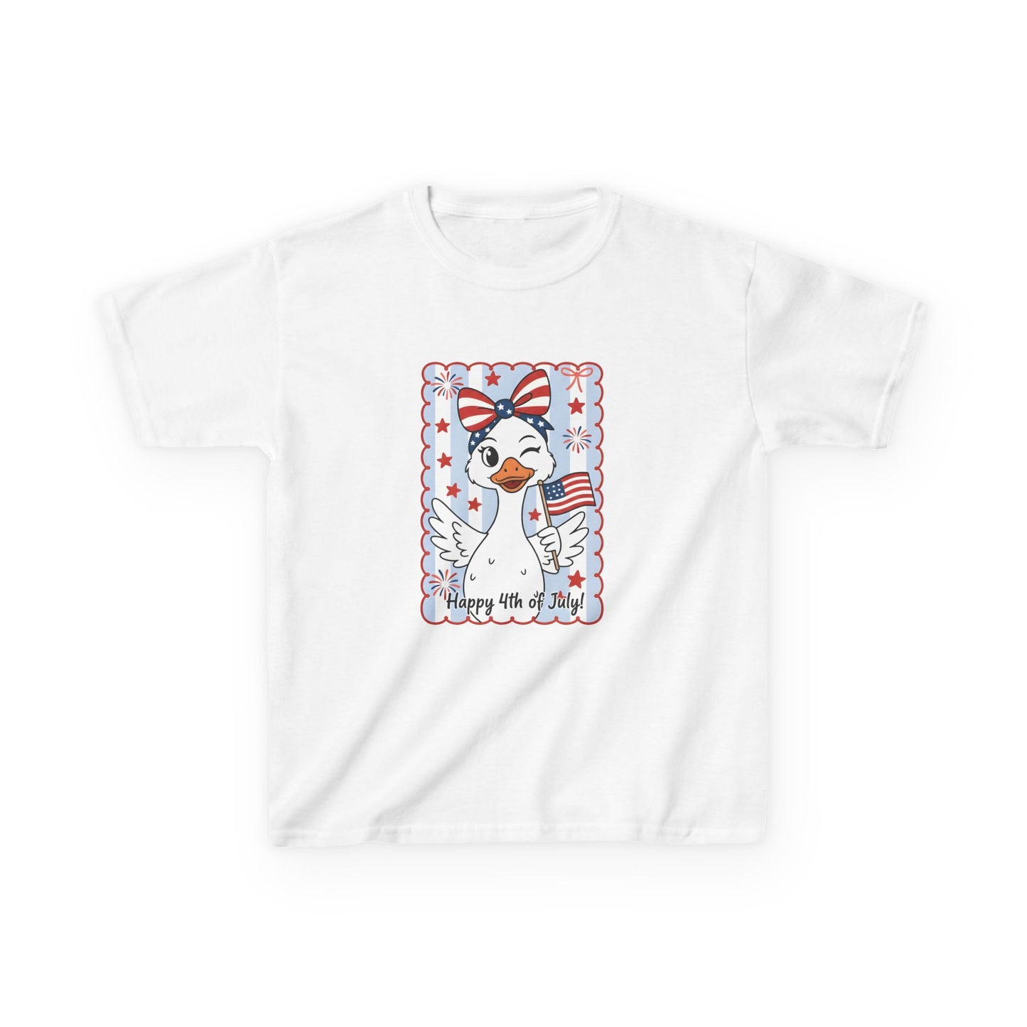 Kids Tee — Patriotic Duck Fourth of July Shirt (Happy 4th of July)