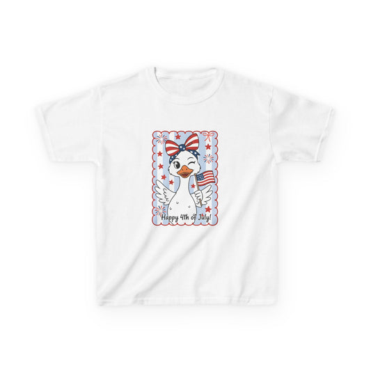 Kids Tee — Patriotic Duck Fourth of July Shirt (Happy 4th of July)