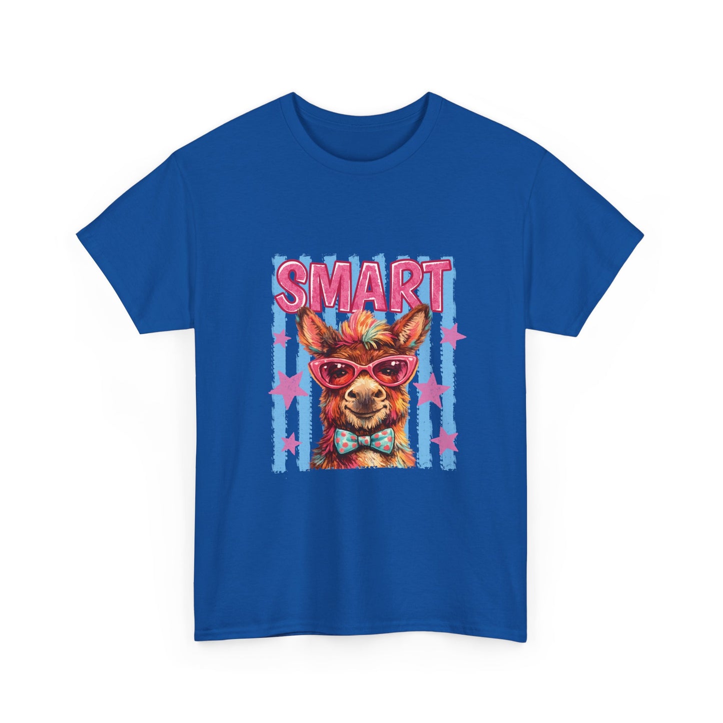 Smart Donkey Graphic Tee - Funny Nerdy Animal T-Shirt with 'SMART' Design