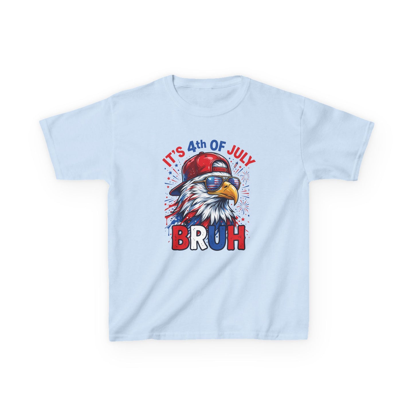 Kids 4th of July T-Shirt – 'It's 4th of July BRUH' Patriotic Eagle Tee