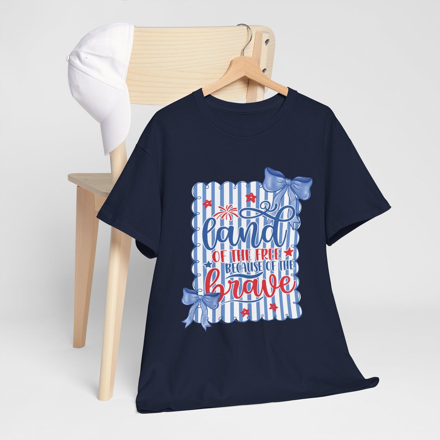 Land of the Free Tee — Patriotic Blue Ribbon Family Shirt