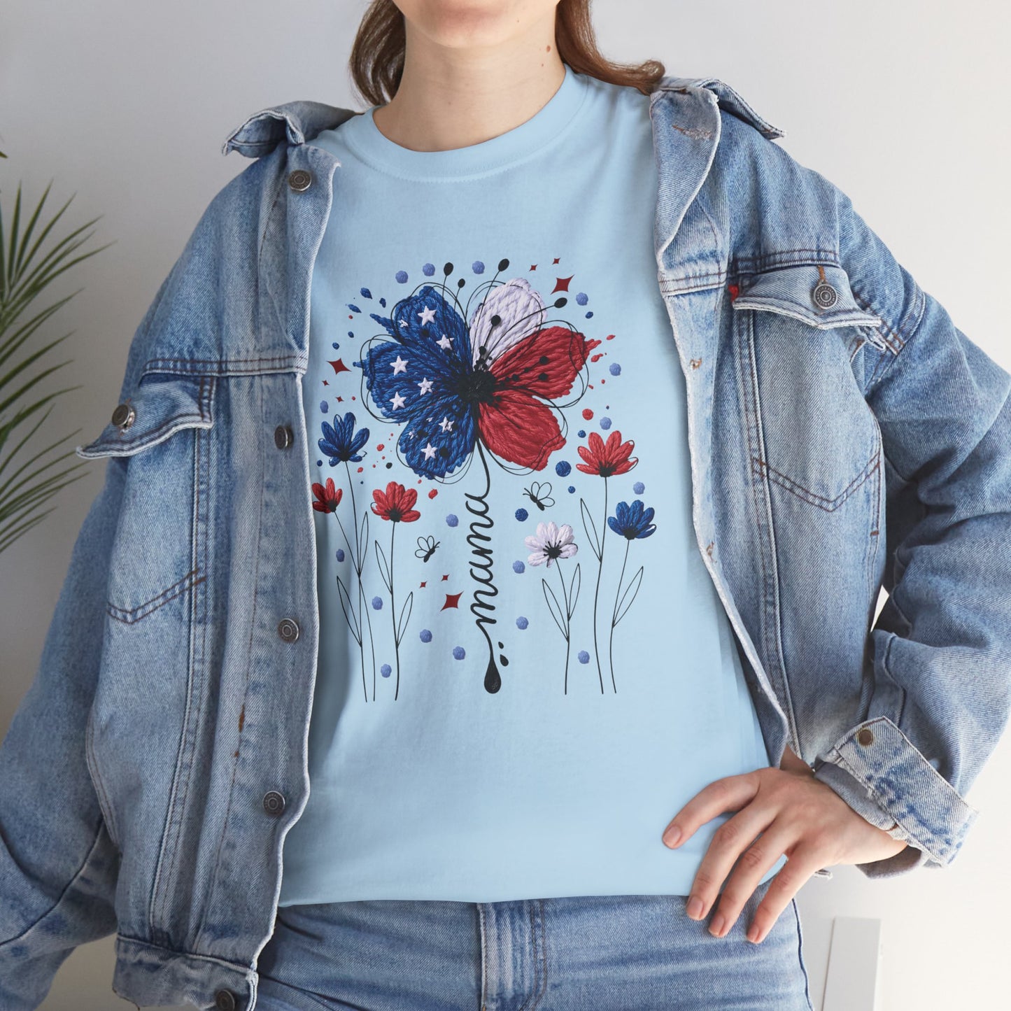 Patriotic Butterfly Floral Tee — Red, White & Blue Memorial Day / 4th of July T-Shirt