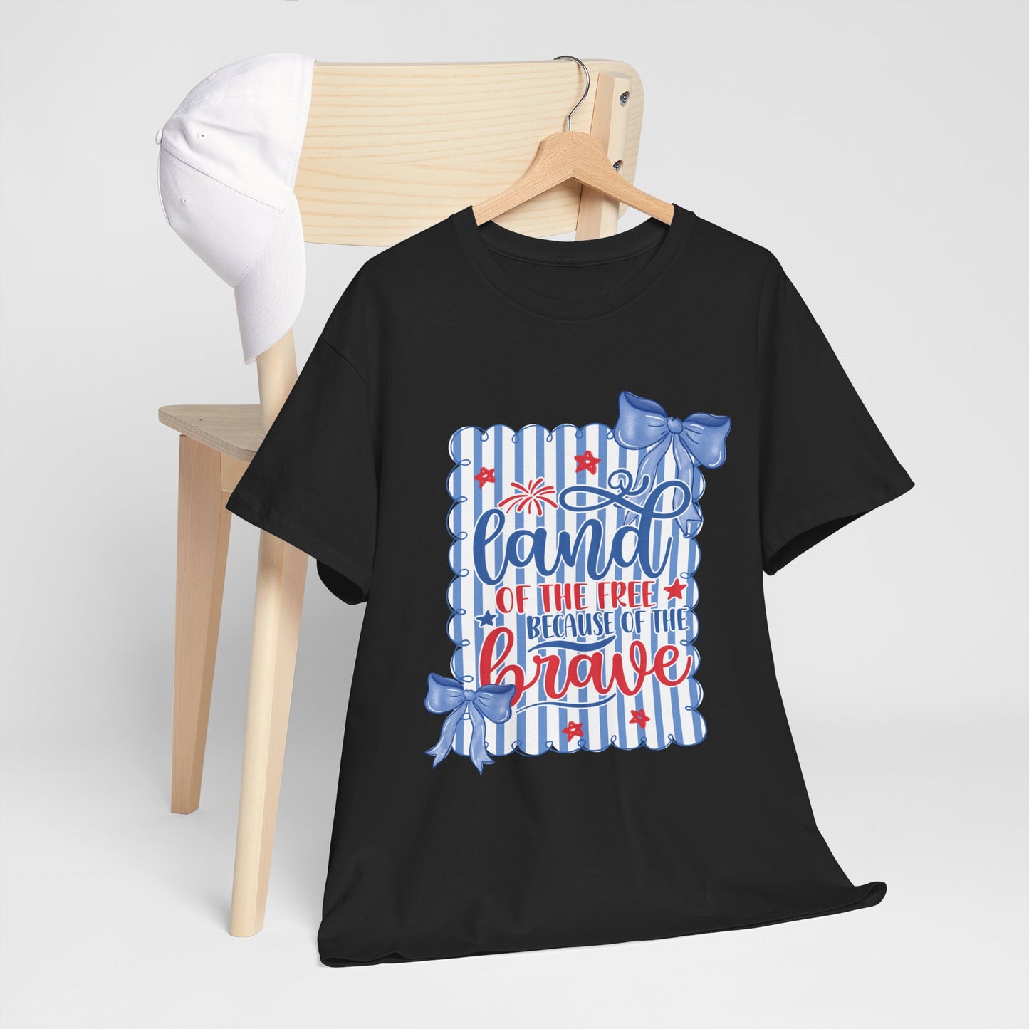 Land of the Free Tee — Patriotic Blue Ribbon Family Shirt