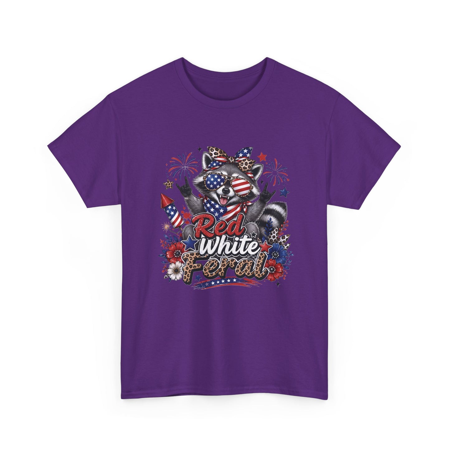Patriotic Raccoon 'Red White & Feral' T-Shirt