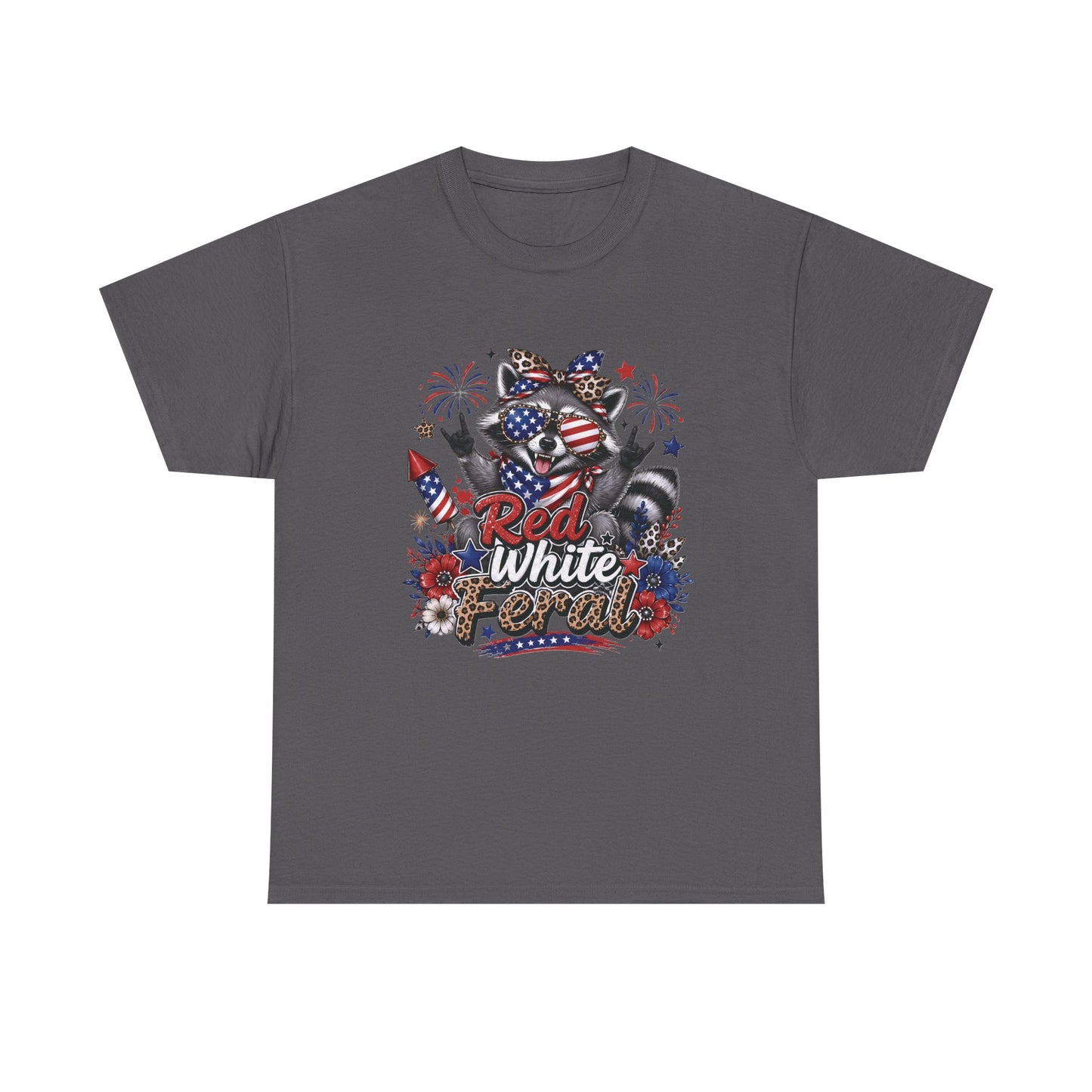 Patriotic Raccoon 'Red White & Feral' T-Shirt