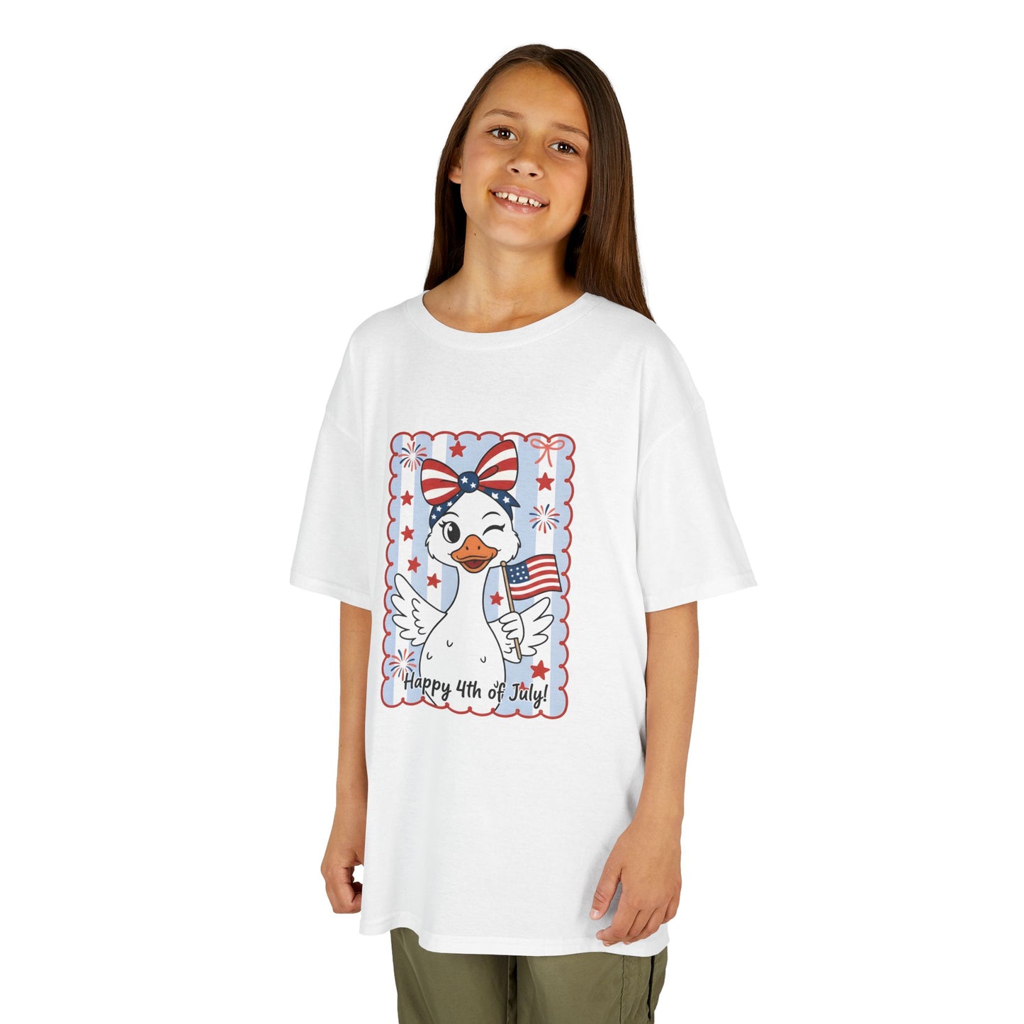 Kids Tee — Patriotic Duck Fourth of July Shirt (Happy 4th of July)
