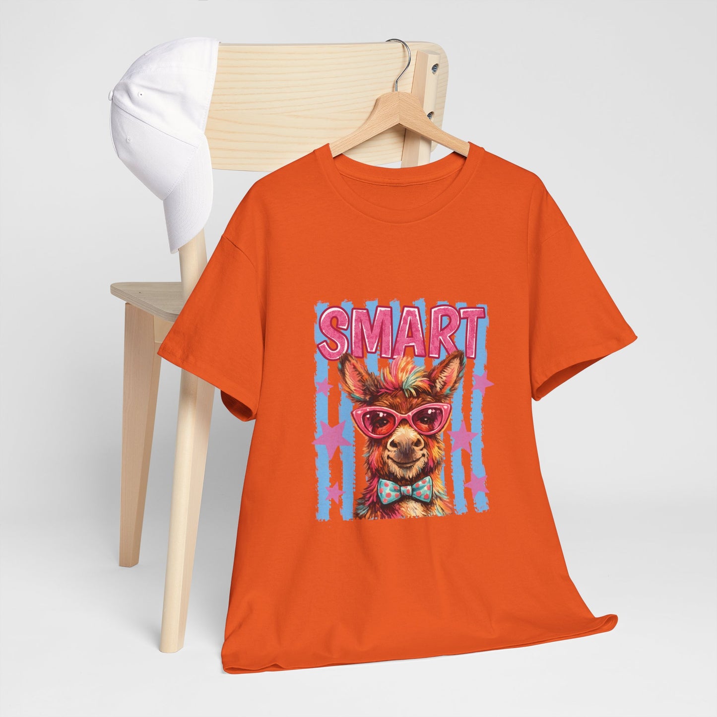 Smart Donkey Graphic Tee - Funny Nerdy Animal T-Shirt with 'SMART' Design