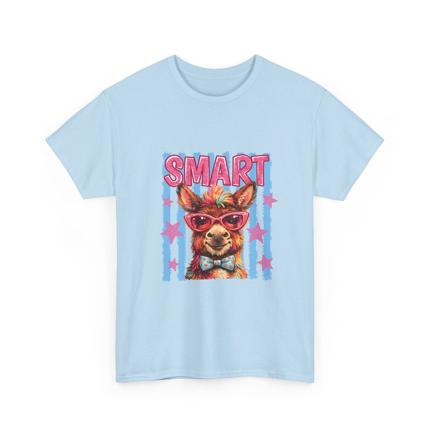 Smart Donkey Graphic Tee - Funny Nerdy Animal T-Shirt with 'SMART' Design