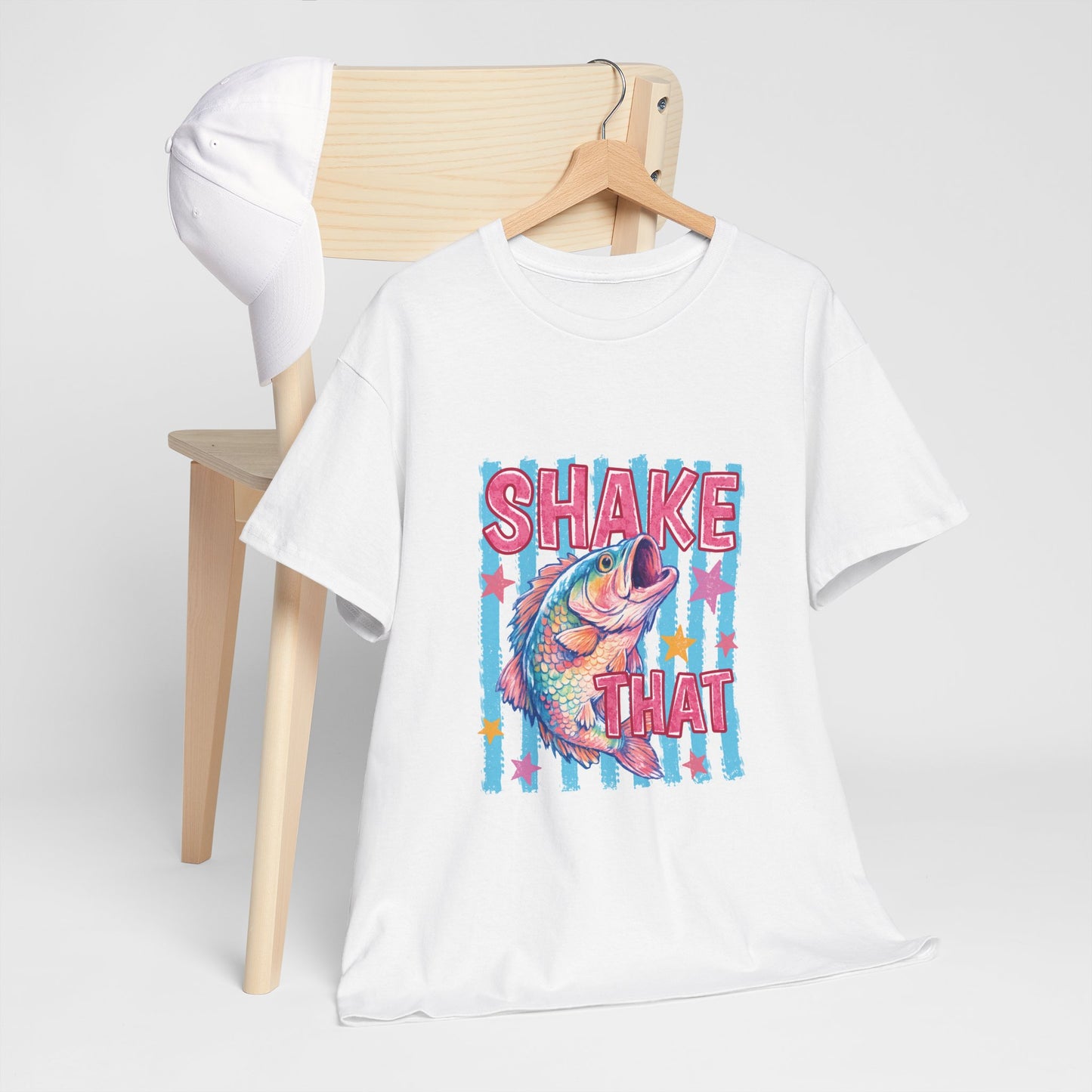 Shake That Trout T-Shirt — Retro Neon Fishing Tee