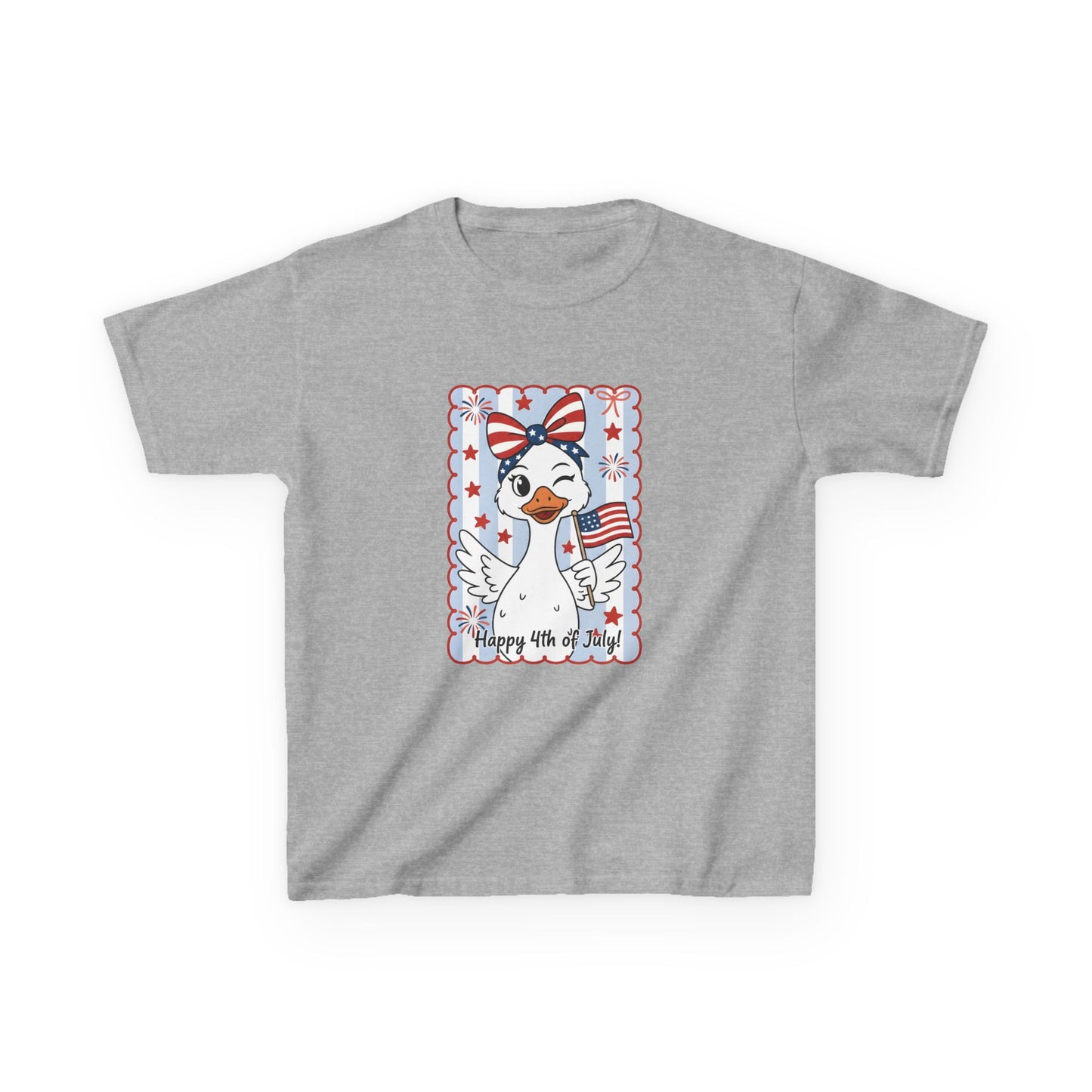 Kids Tee — Patriotic Duck Fourth of July Shirt (Happy 4th of July)