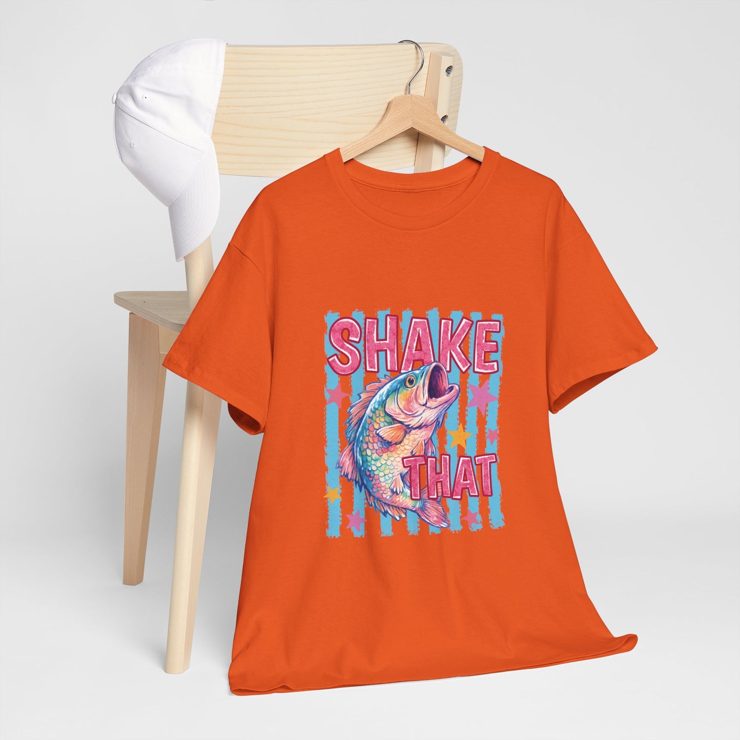 Shake That Trout T-Shirt — Retro Neon Fishing Tee
