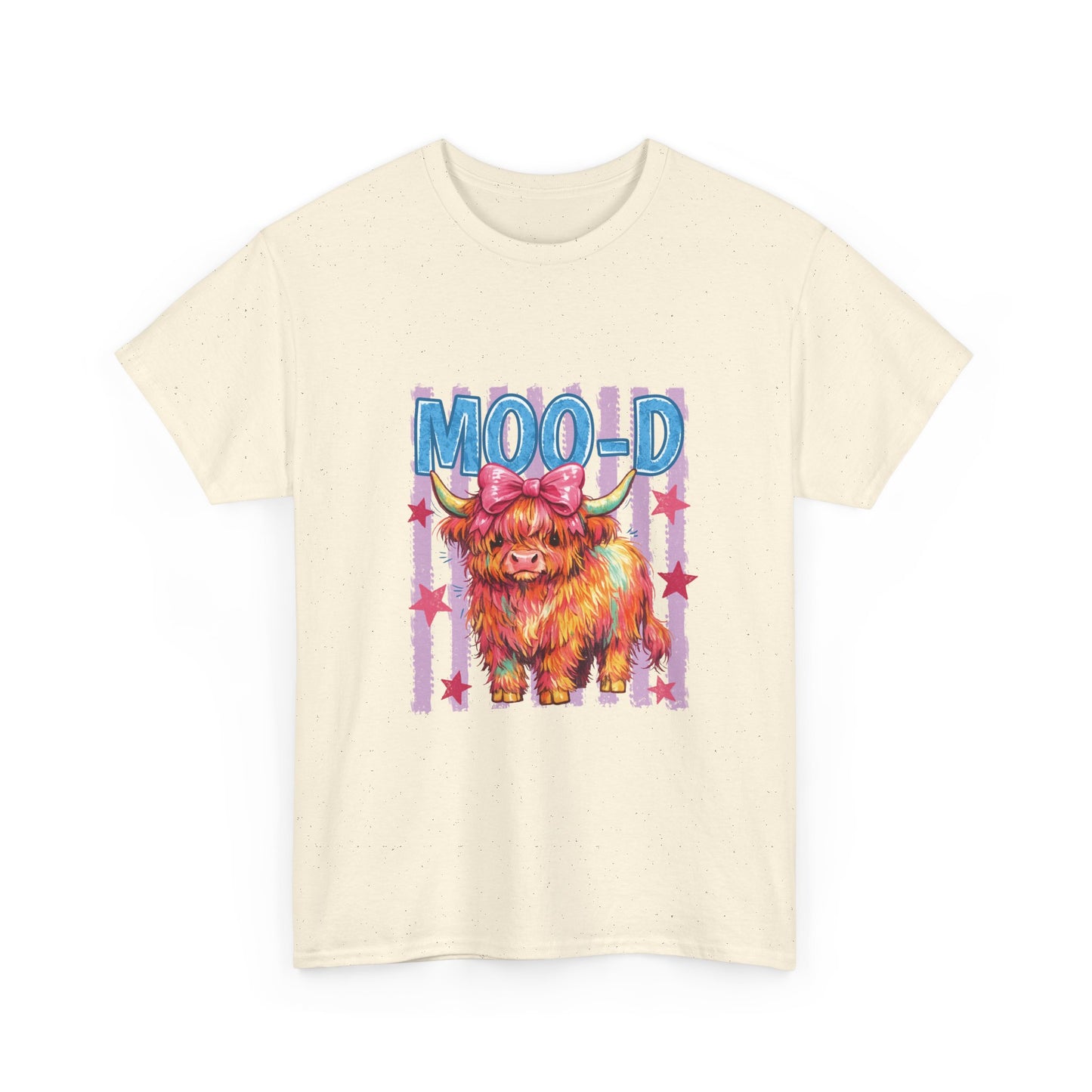 Graphic Tee — Colorful Highland Cow “Moo’d” Cute Farm Animal Shirt