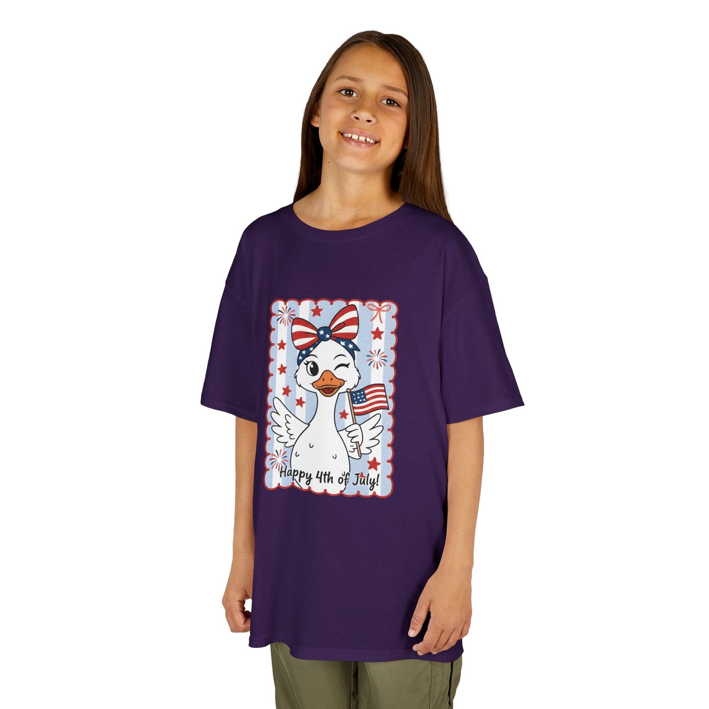 Kids Tee — Patriotic Duck Fourth of July Shirt (Happy 4th of July)