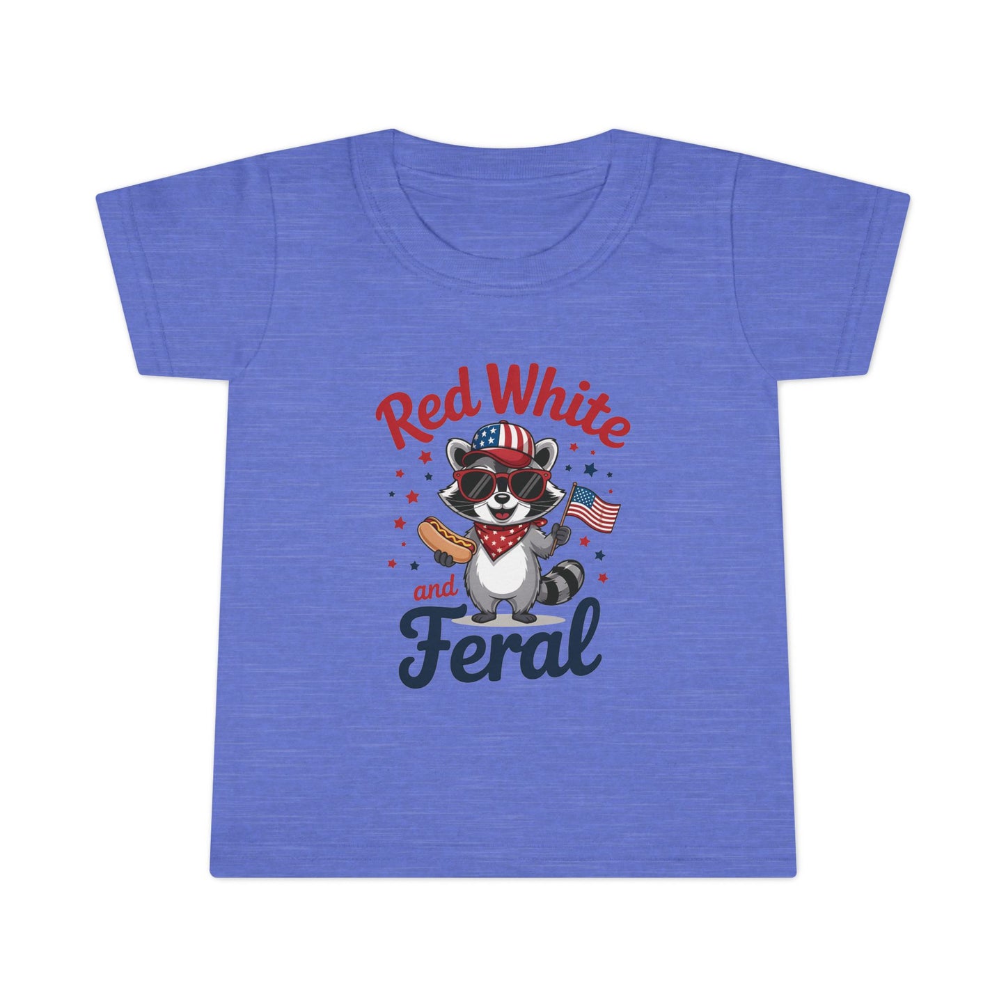 Toddler T-Shirt — "Red White & Feral" Patriotic Raccoon 4th of July Tee
